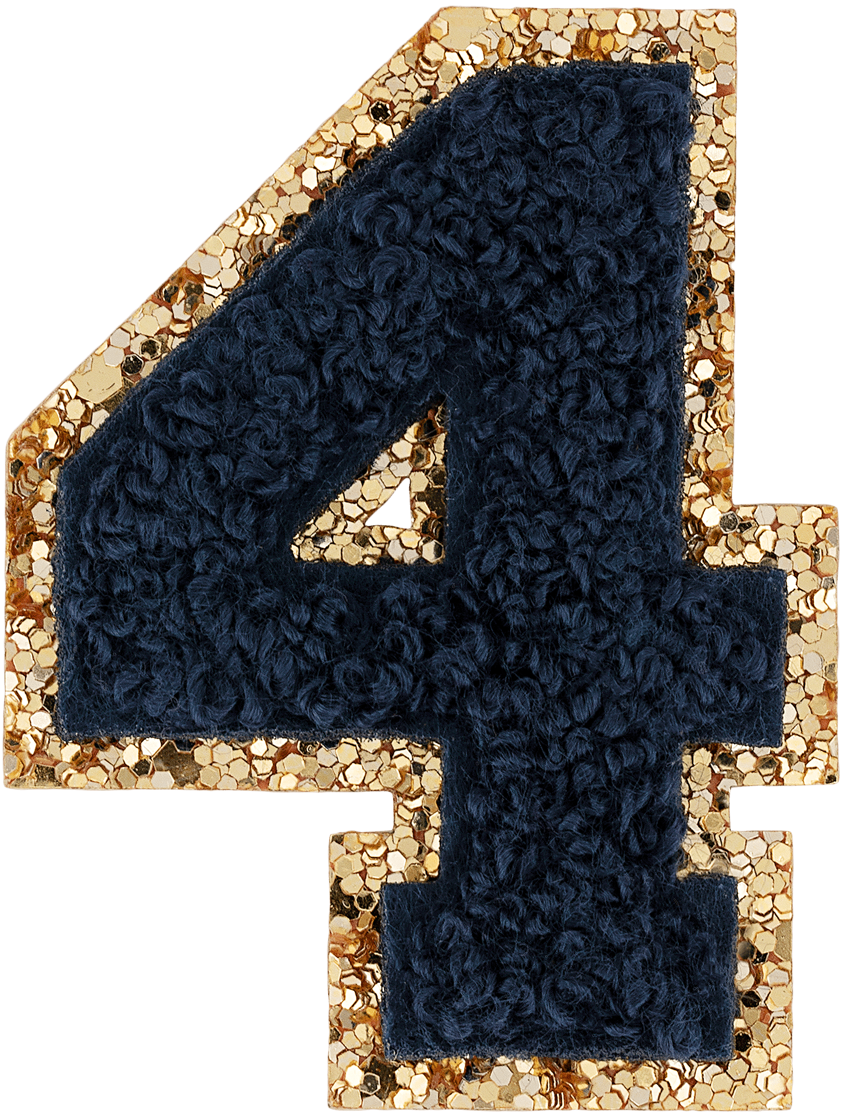 Sapphire Glitter Varsity Number Patch