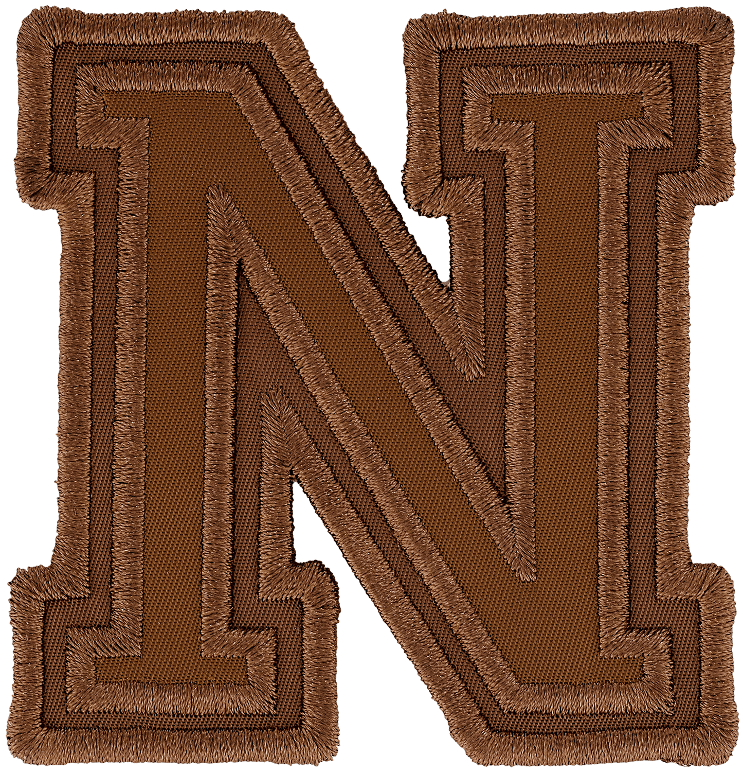 Chocolate Varsity Nylon Letter Patch