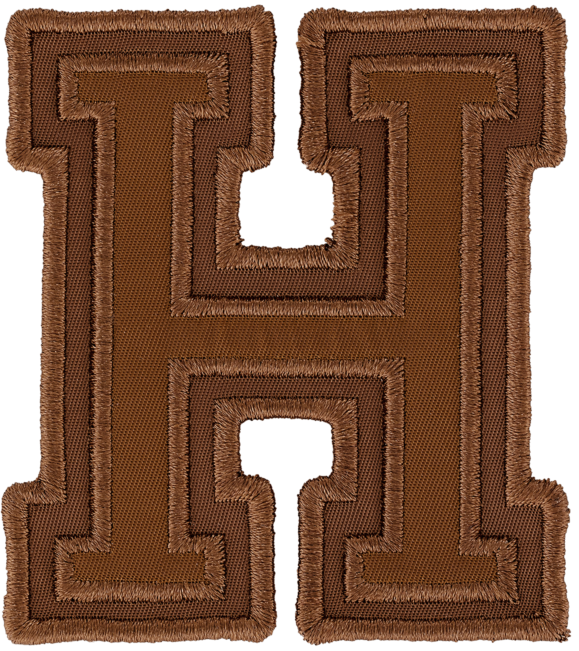 Chocolate Varsity Nylon Letter Patch