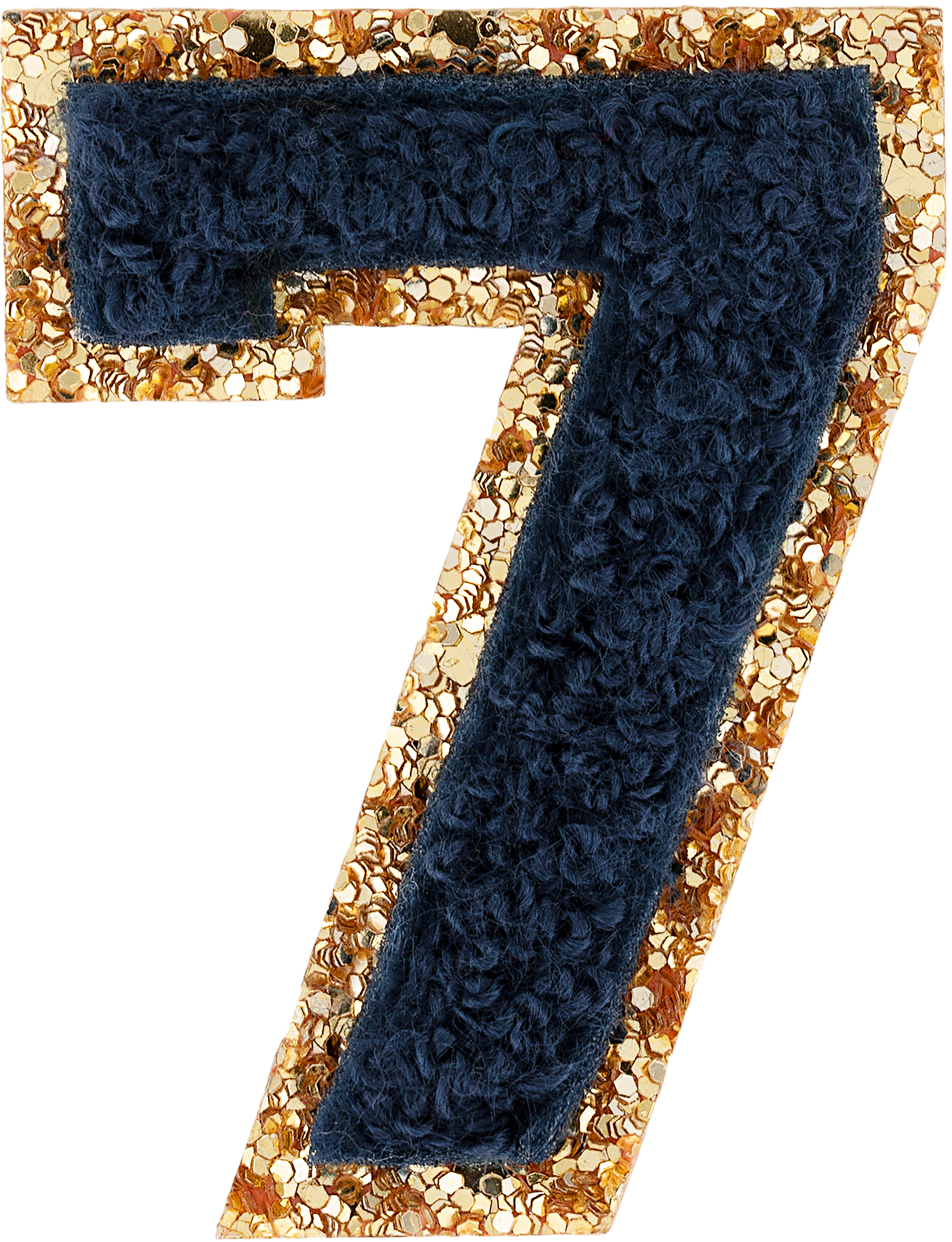 Sapphire Glitter Varsity Number Patch