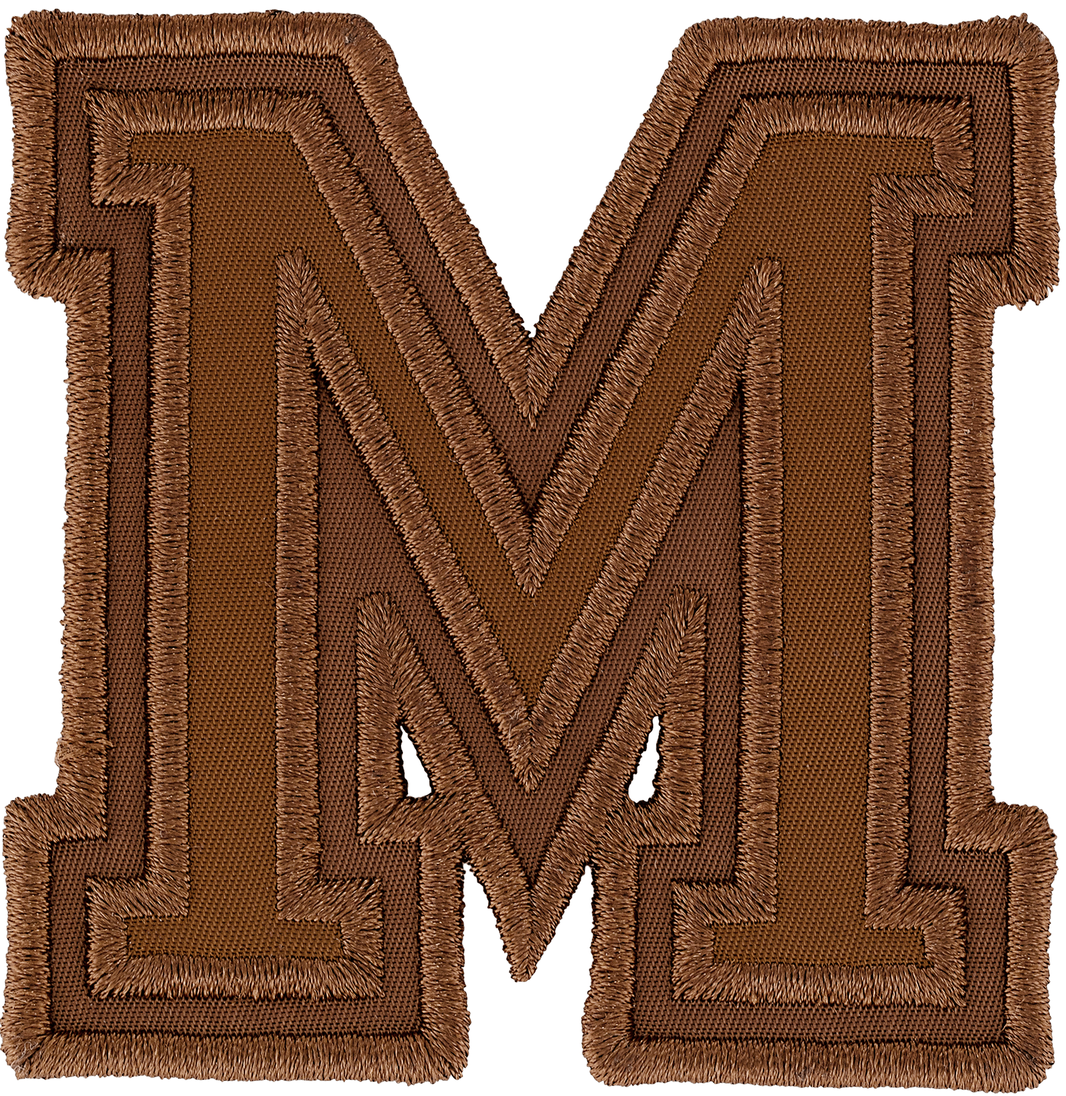 Chocolate Varsity Nylon Letter Patch