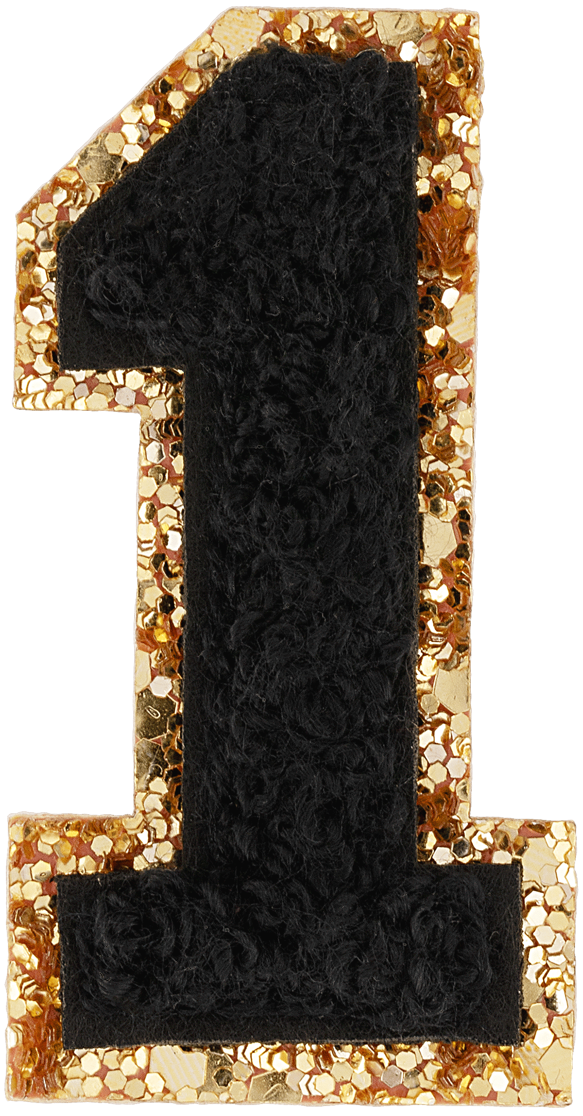 Noir Glitter Varsity Number Patch