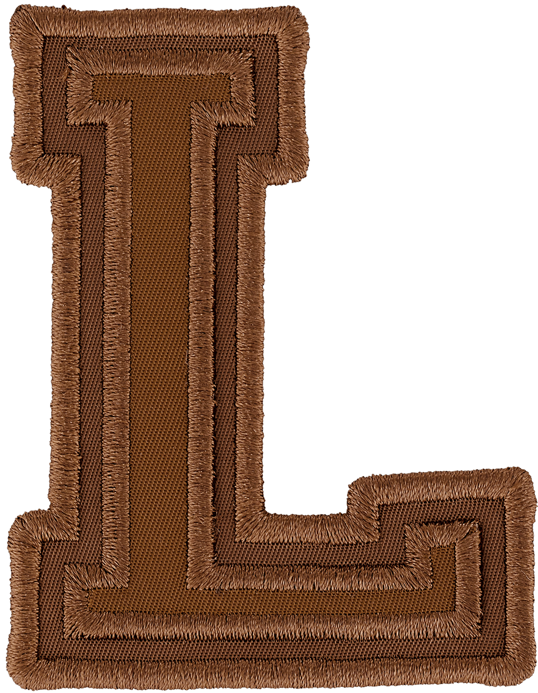 Chocolate Varsity Nylon Letter Patch