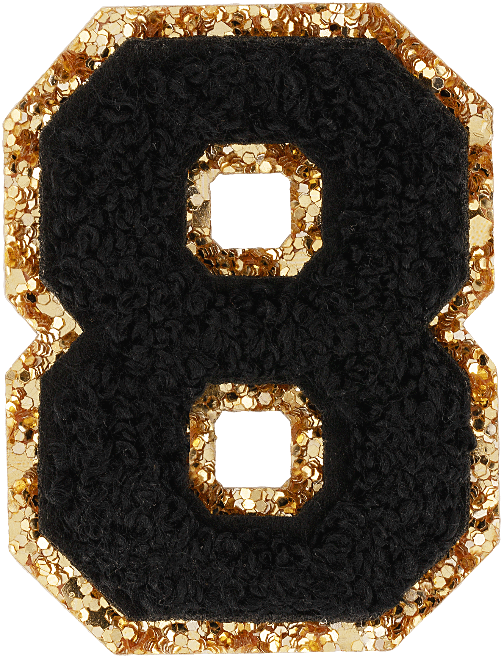 Noir Glitter Varsity Number Patch