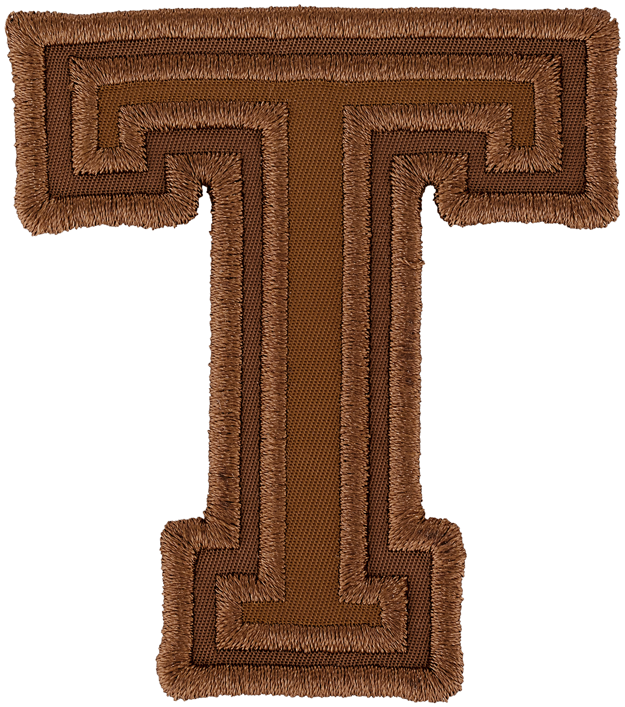 Chocolate Varsity Nylon Letter Patch