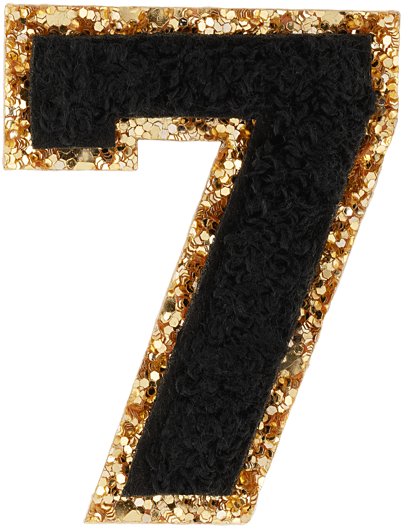 Noir Glitter Varsity Number Patch