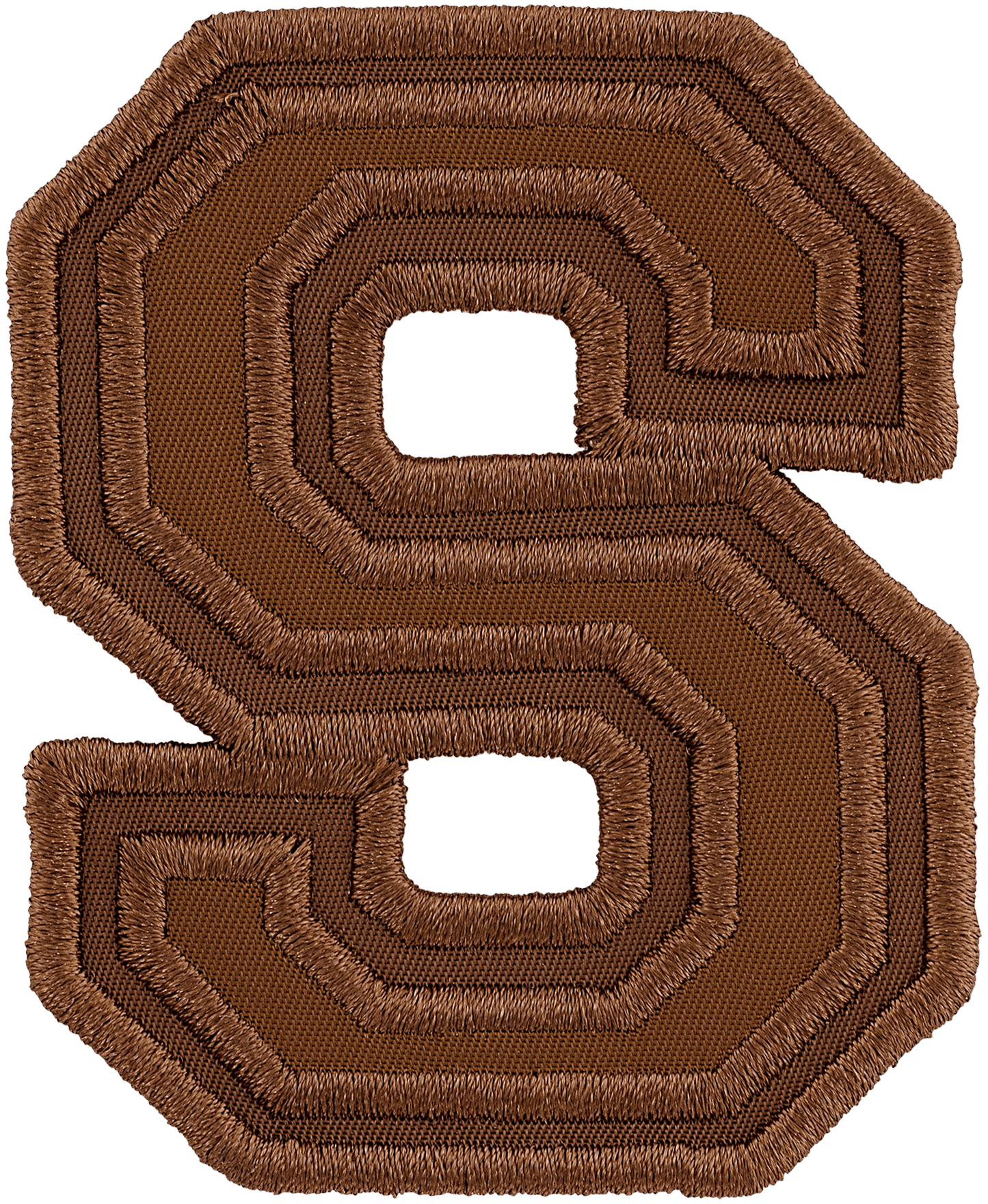Chocolate Varsity Nylon Letter Patch
