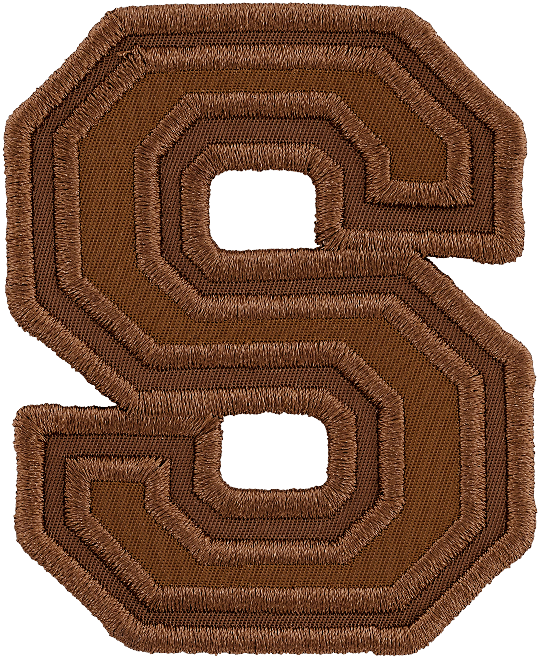 Chocolate Varsity Nylon Letter Patch