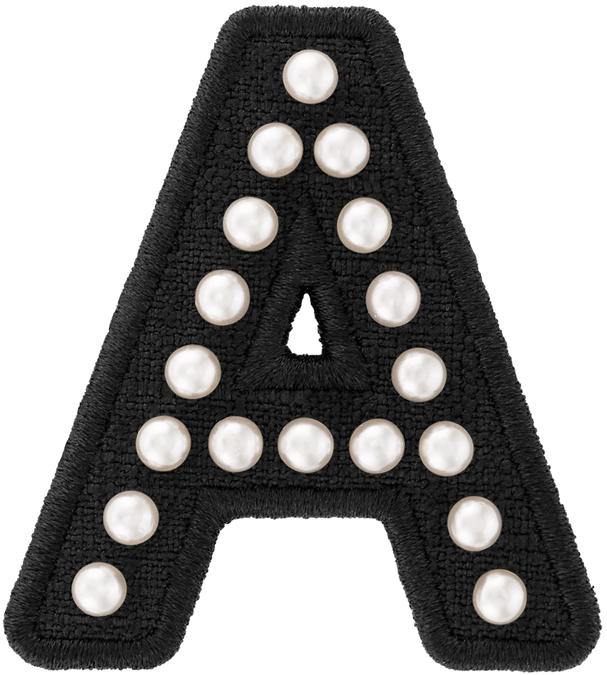 Black Pearl Letter Patch