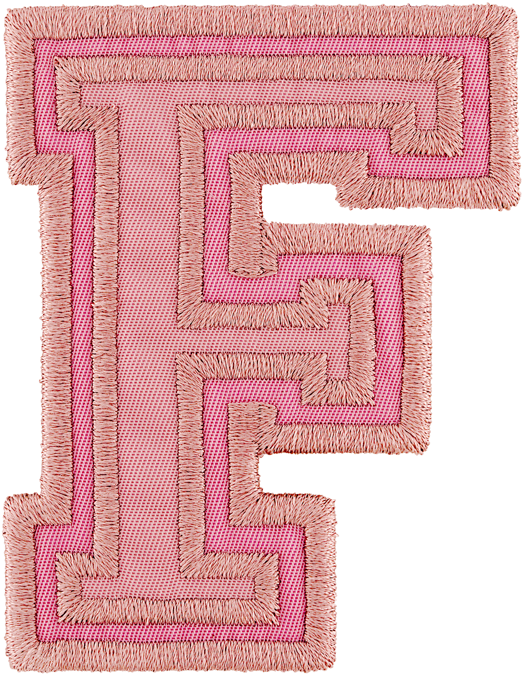 Mauve Varsity Nylon Letter Patch