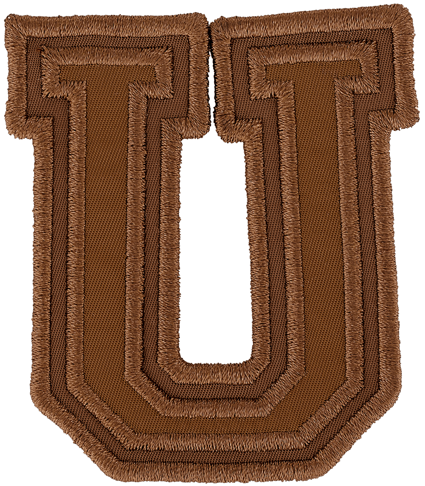 Chocolate Varsity Nylon Letter Patch