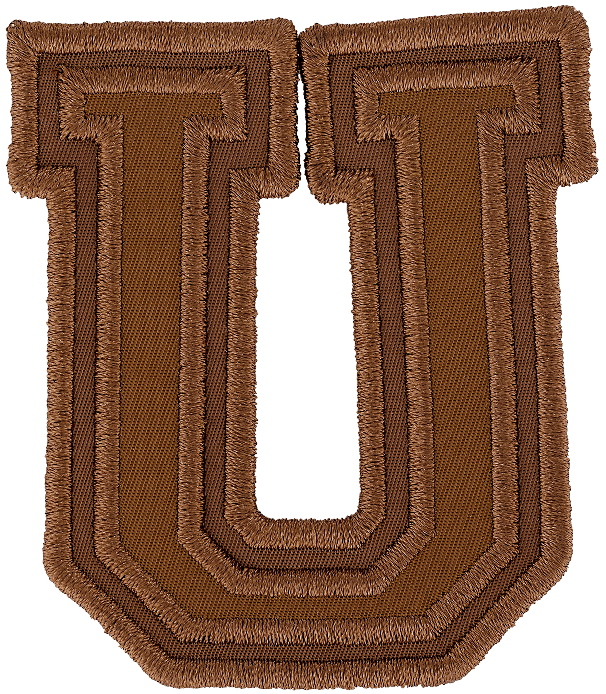 Chocolate Varsity Nylon Letter Patch