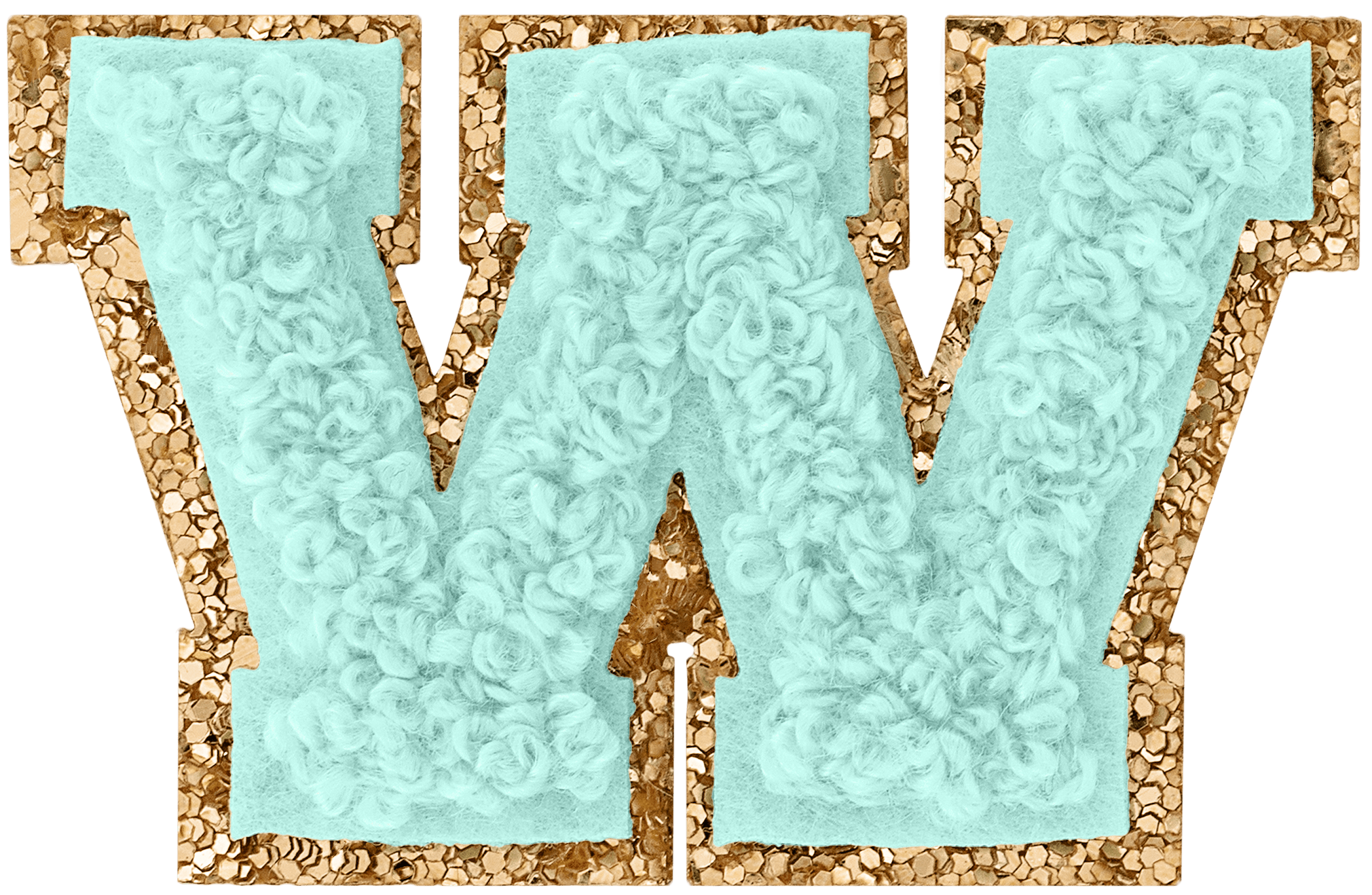 Cotton Candy Mini Glitter Varsity Letter Patch