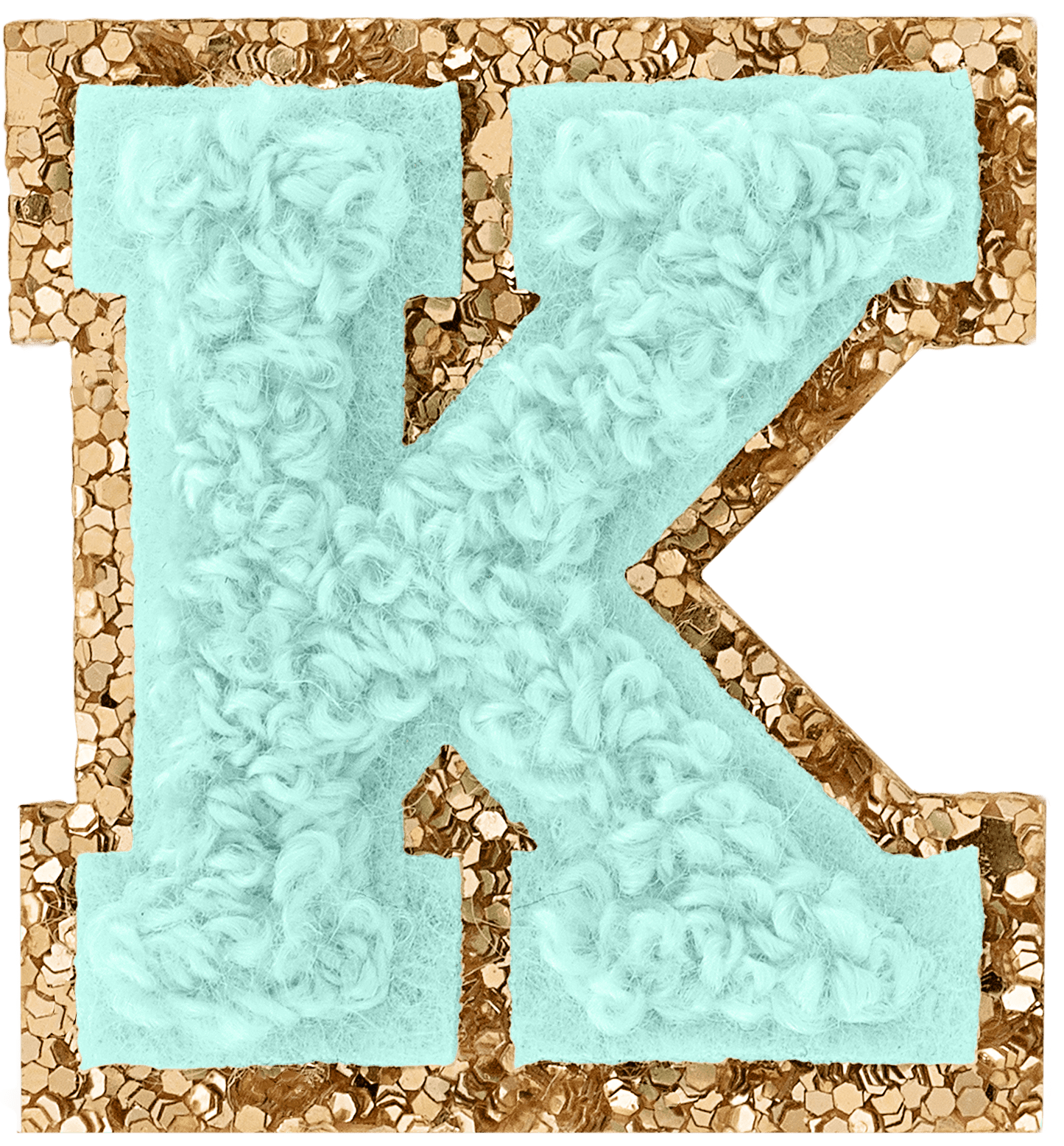Cotton Candy Mini Glitter Varsity Letter Patch