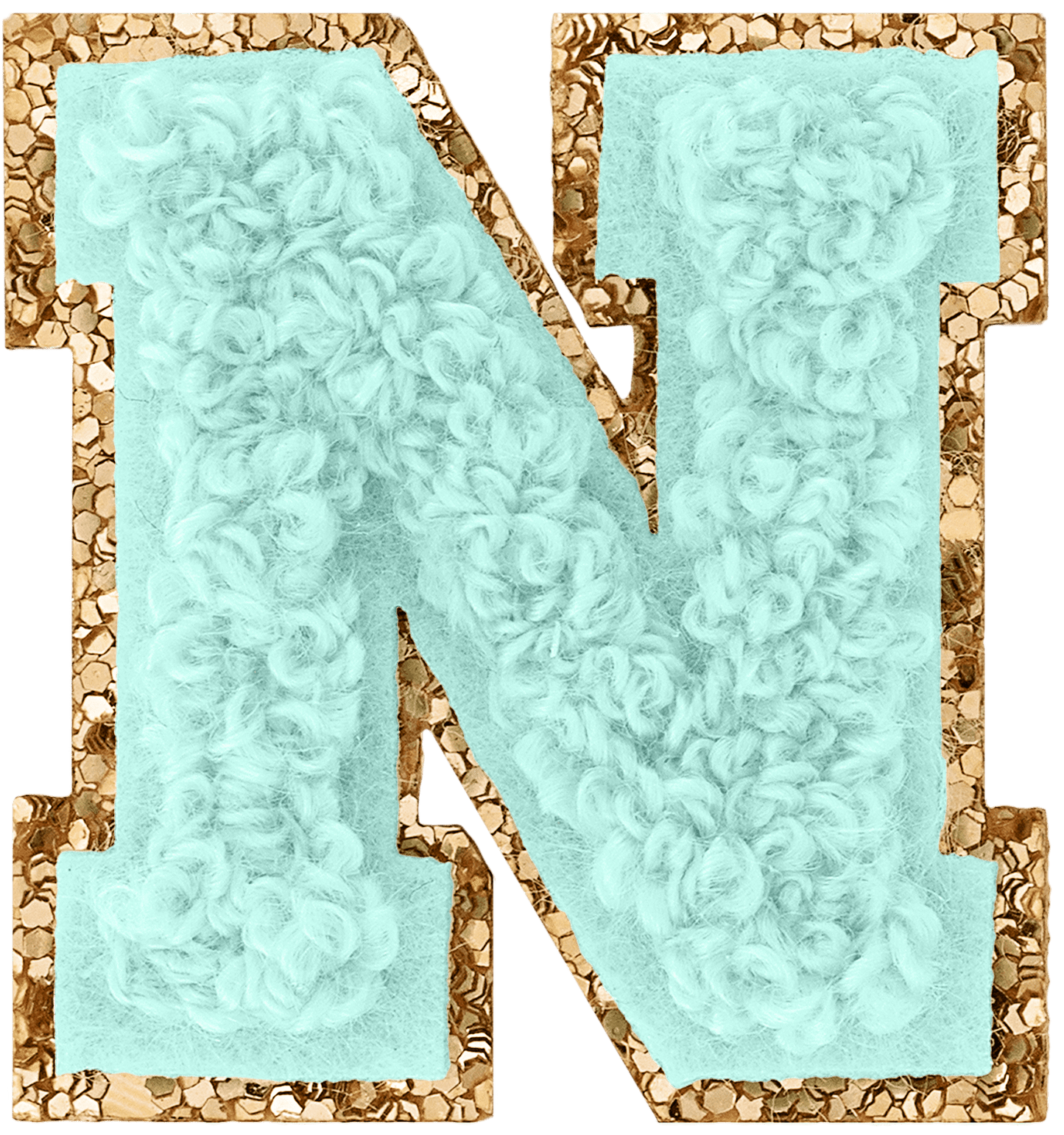 Cotton Candy Mini Glitter Varsity Letter Patch