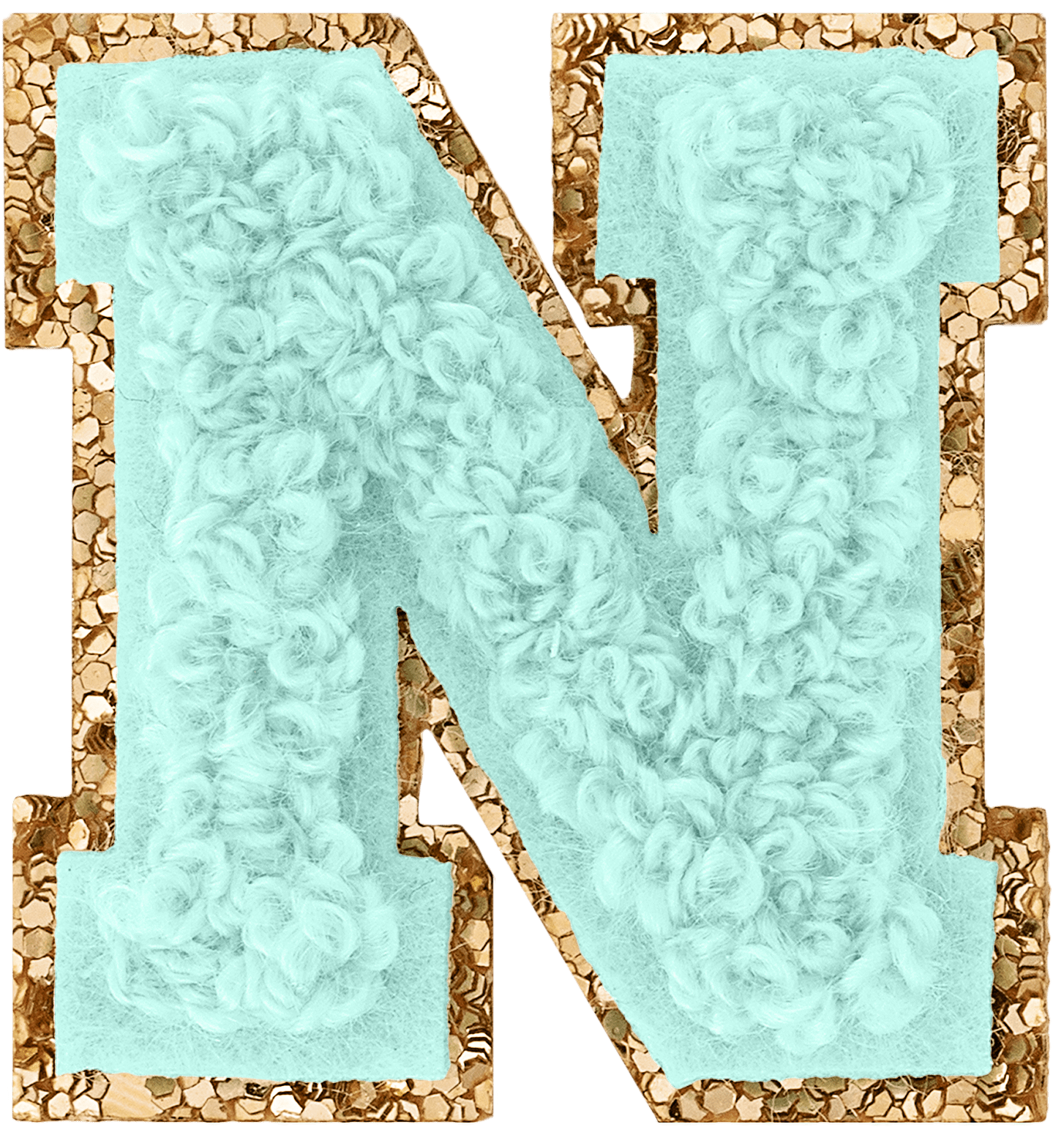 Cotton Candy Mini Glitter Varsity Letter Patch