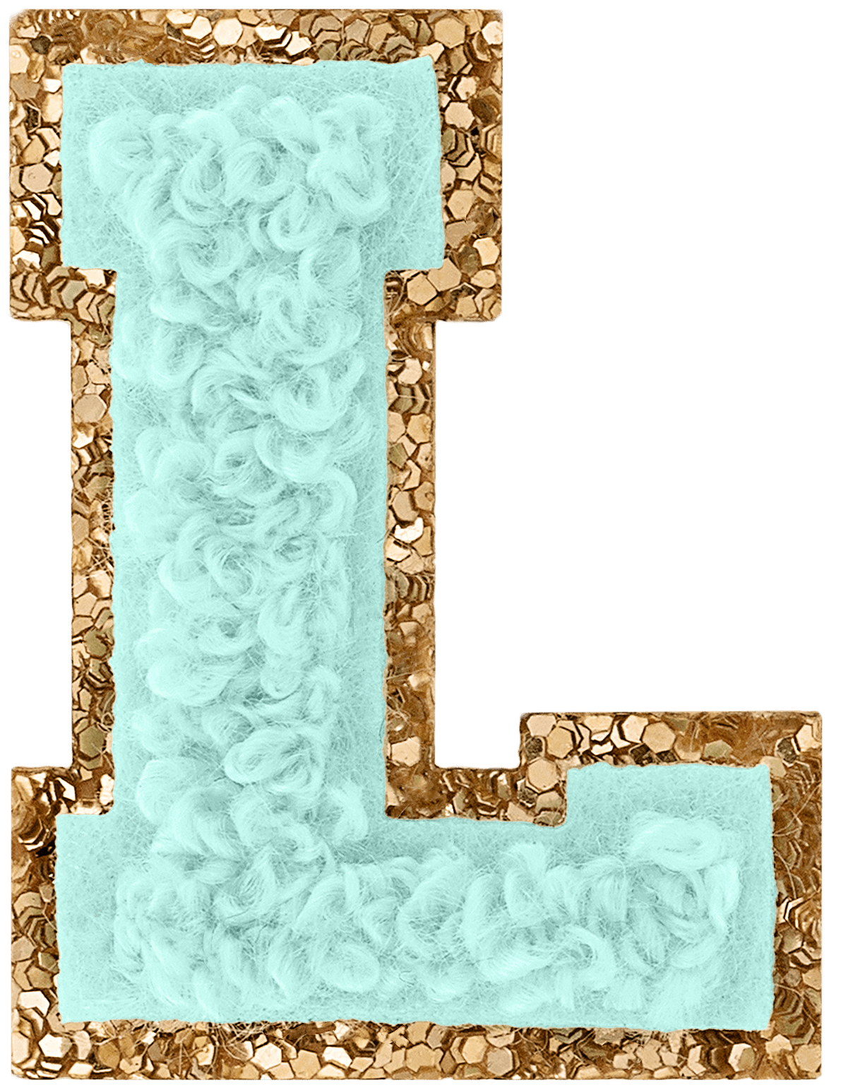 Cotton Candy Mini Glitter Varsity Letter Patch