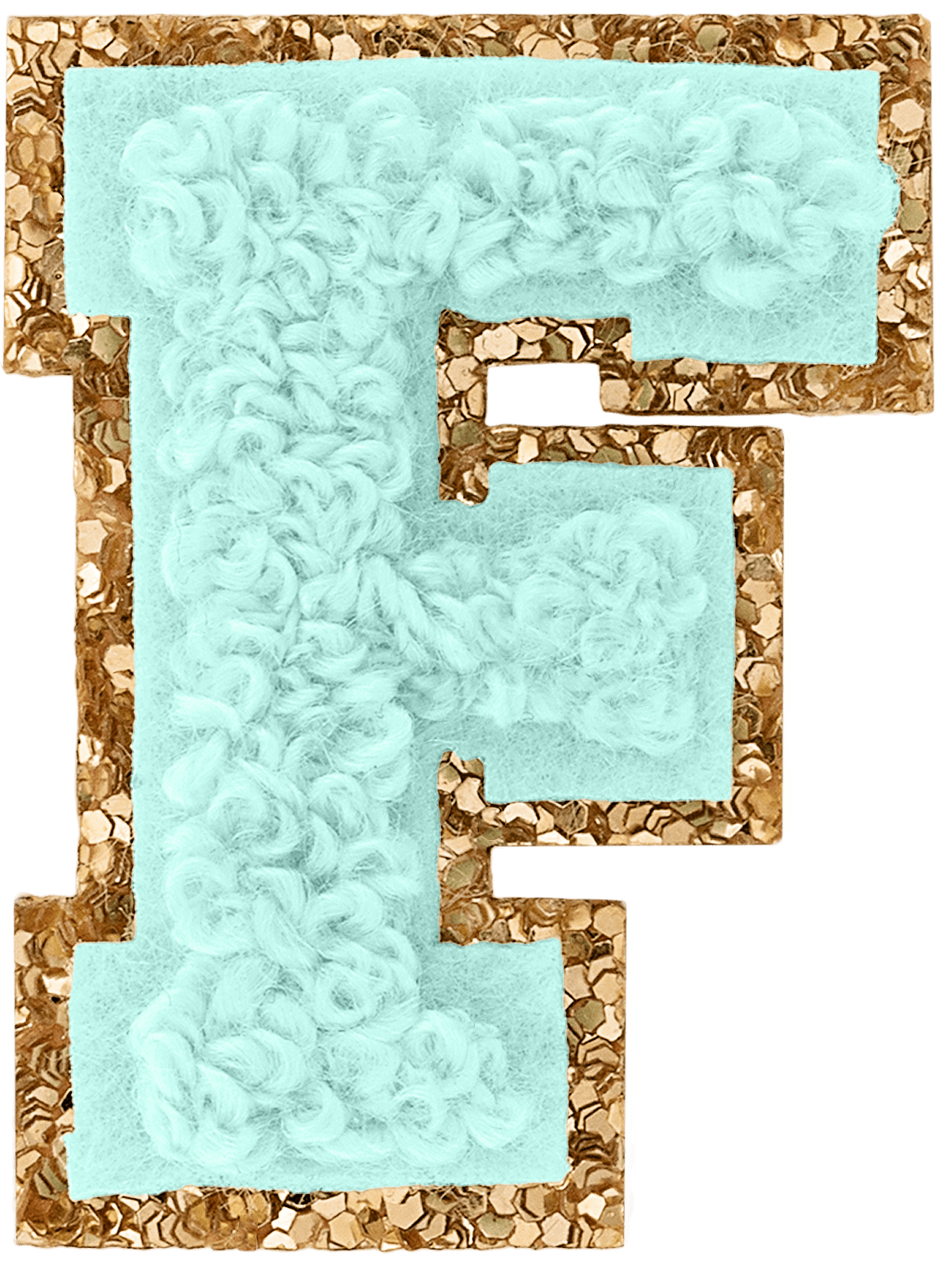 Cotton Candy Mini Glitter Varsity Letter Patch