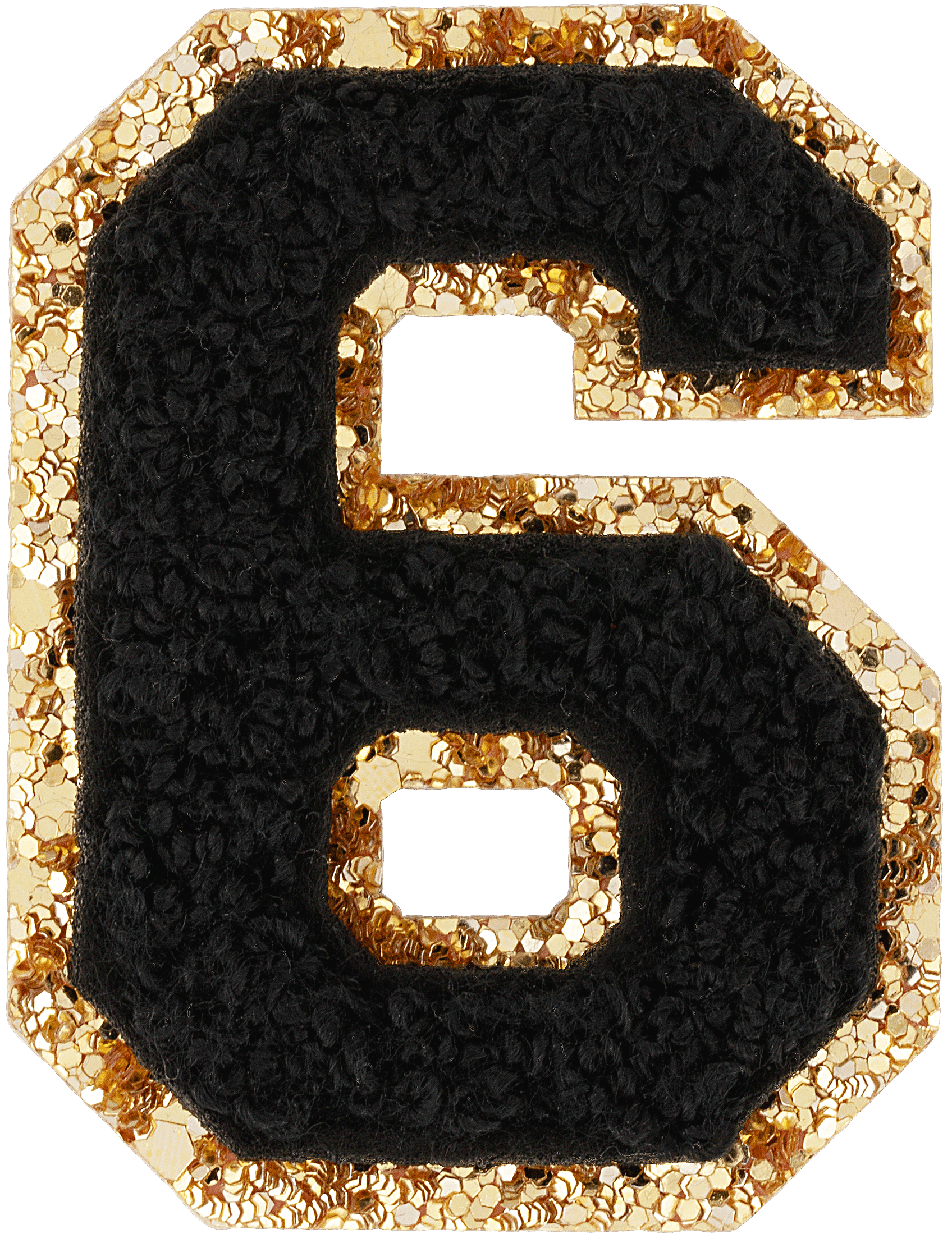 Noir Glitter Varsity Number Patch