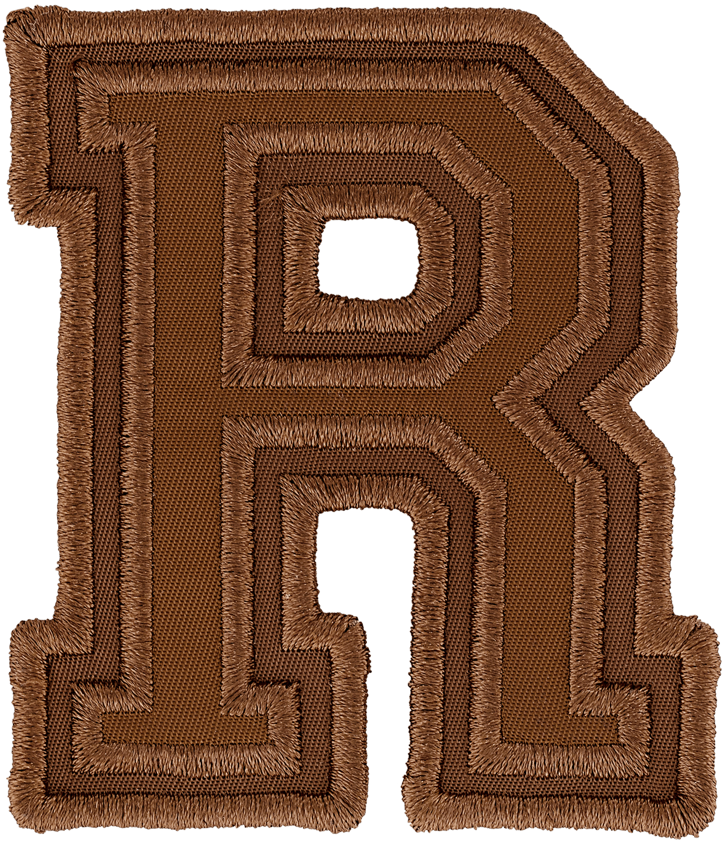 Chocolate Varsity Nylon Letter Patch