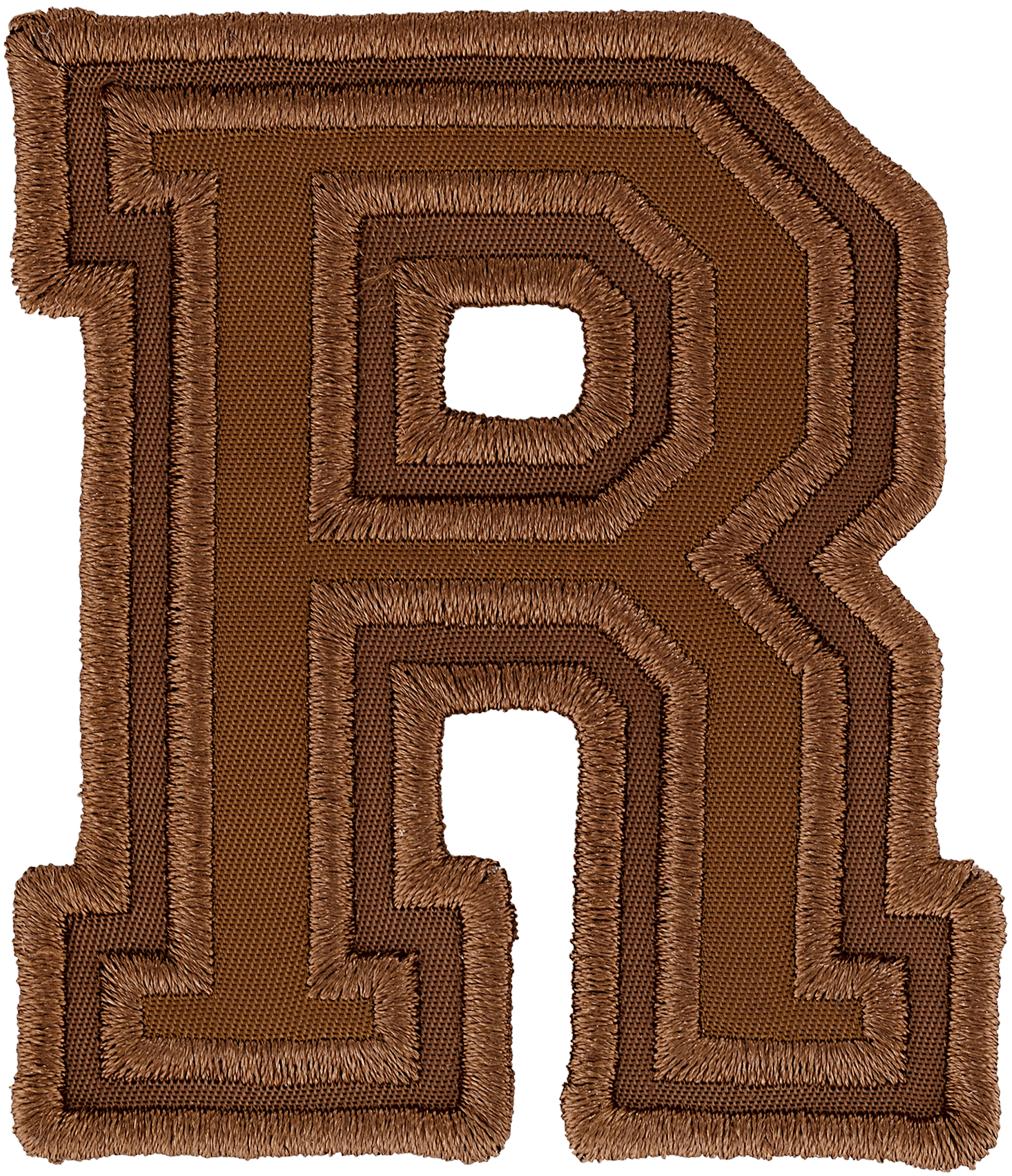 Chocolate Varsity Nylon Letter Patch