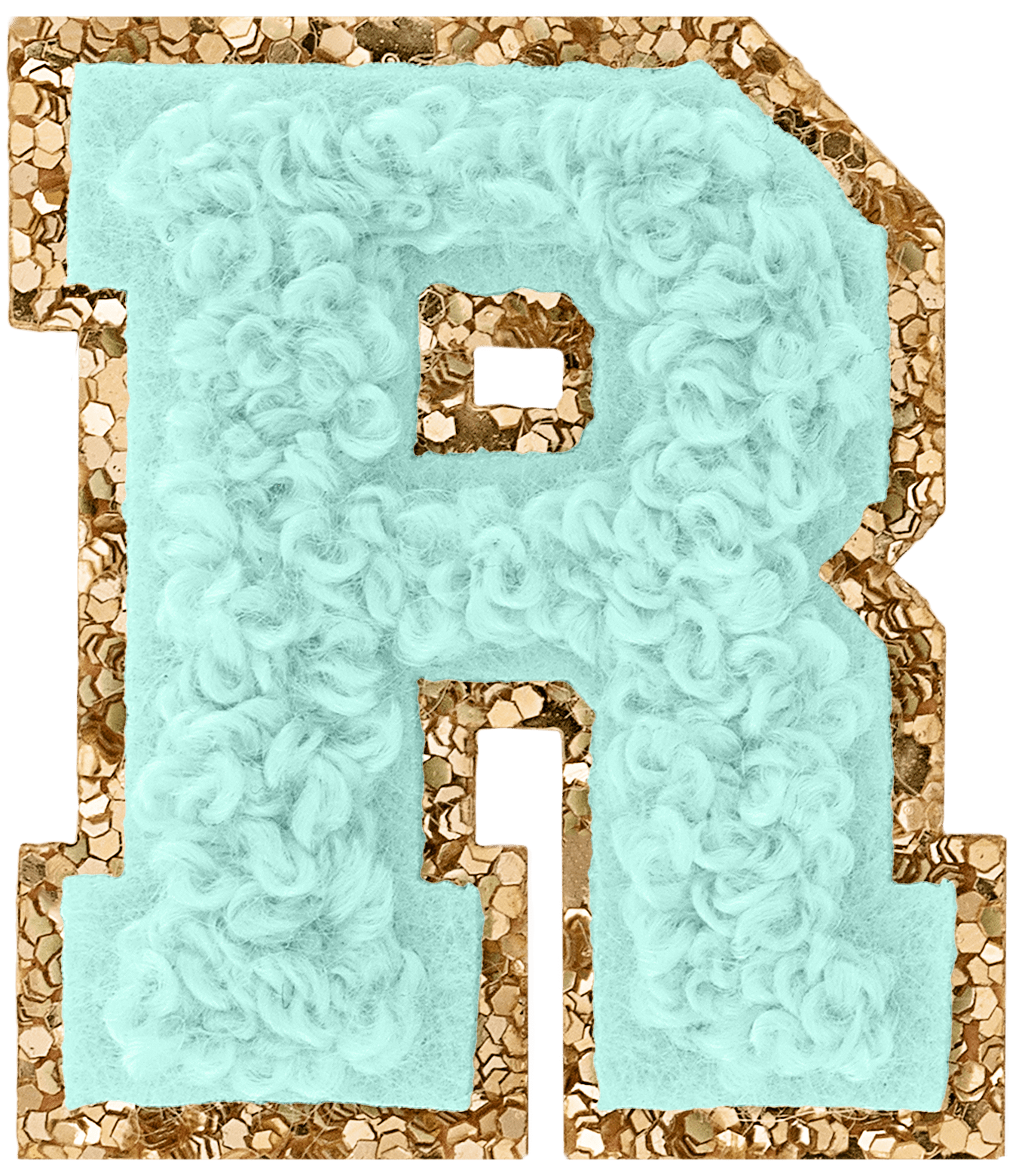 Cotton Candy Mini Glitter Varsity Letter Patch