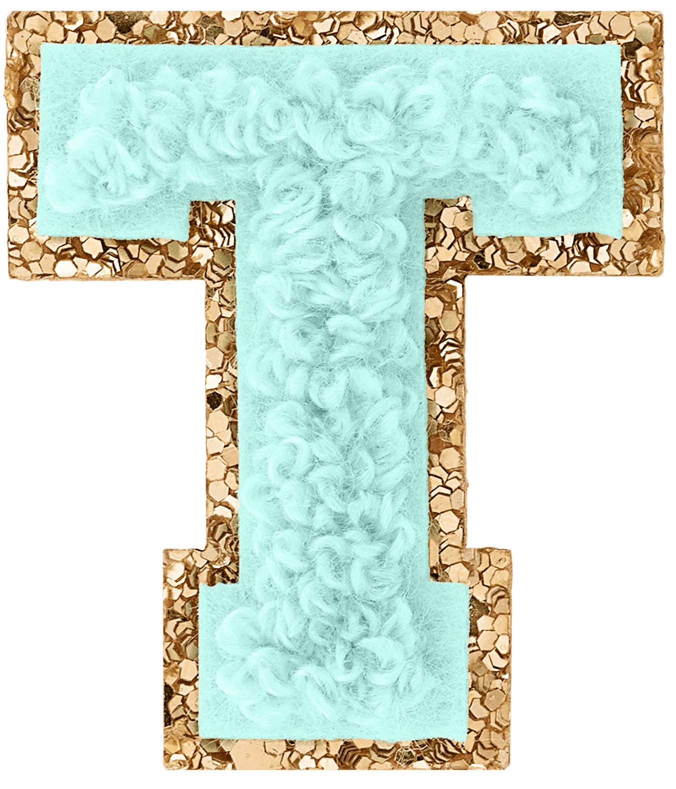 Cotton Candy Mini Glitter Varsity Letter Patch