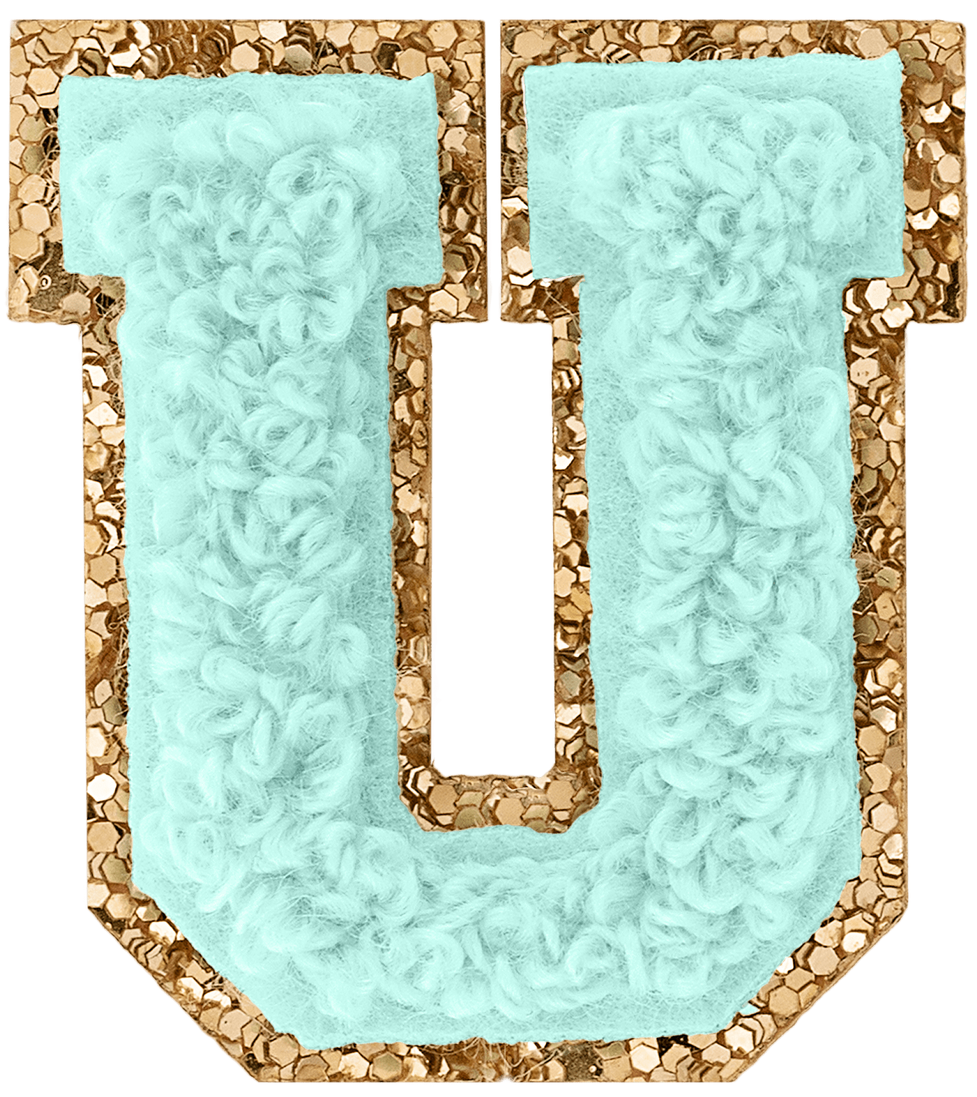 Cotton Candy Mini Glitter Varsity Letter Patch