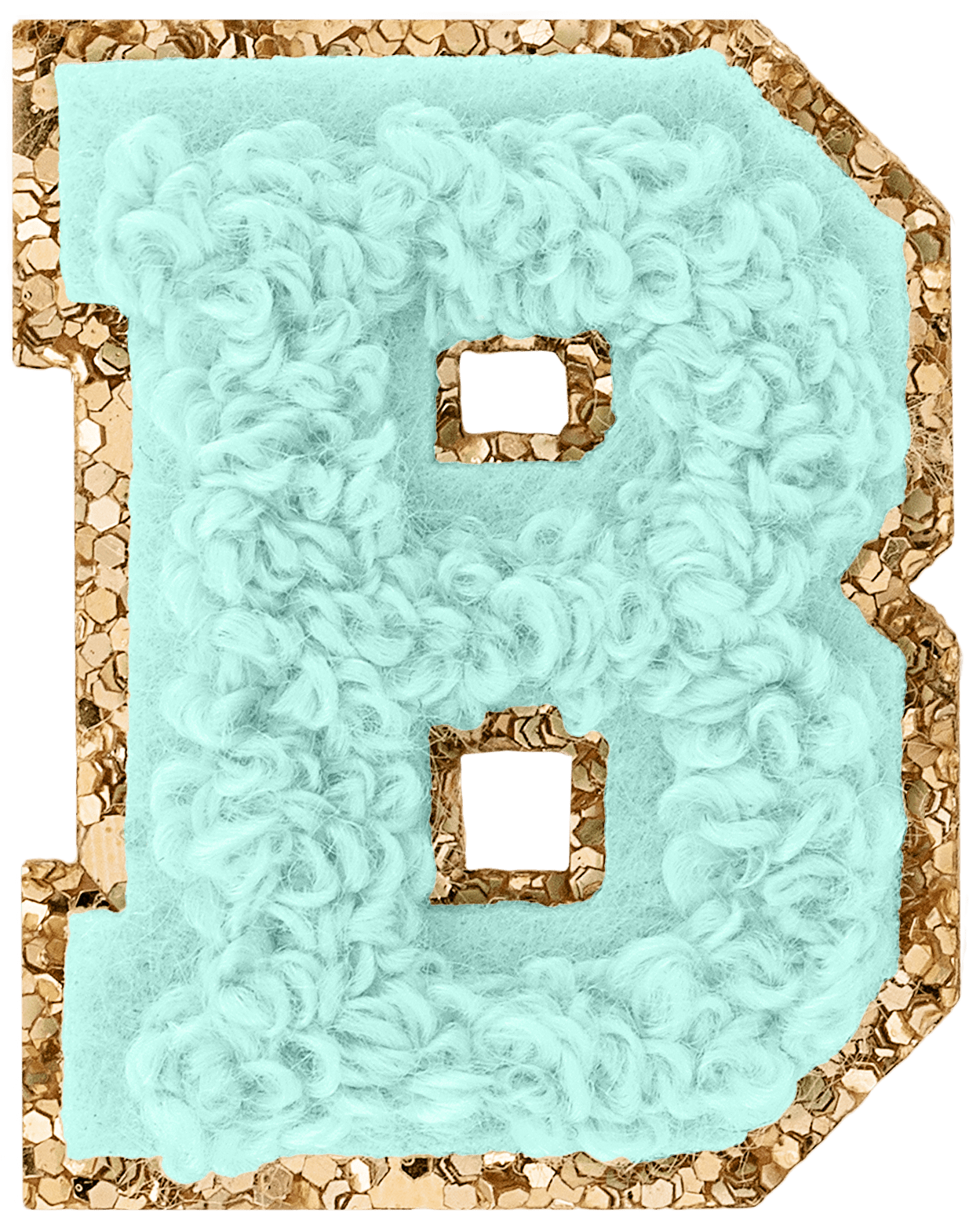 Cotton Candy Mini Glitter Varsity Letter Patch