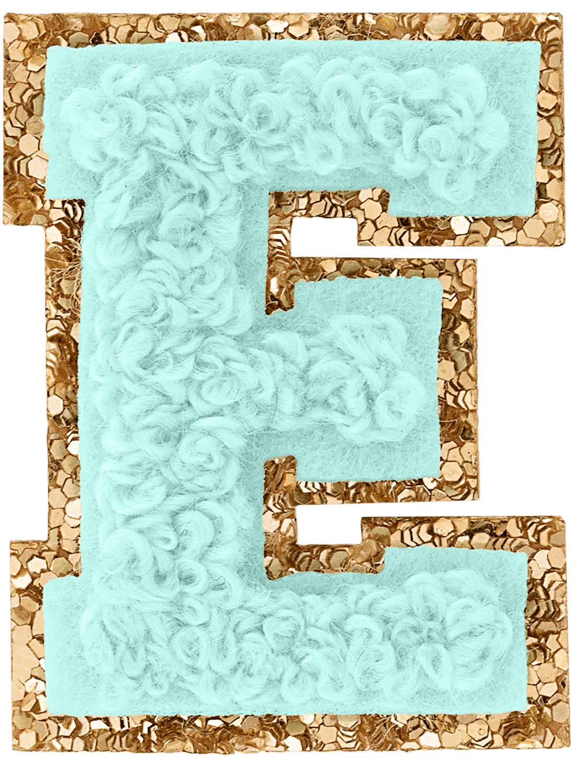 Cotton Candy Mini Glitter Varsity Letter Patch