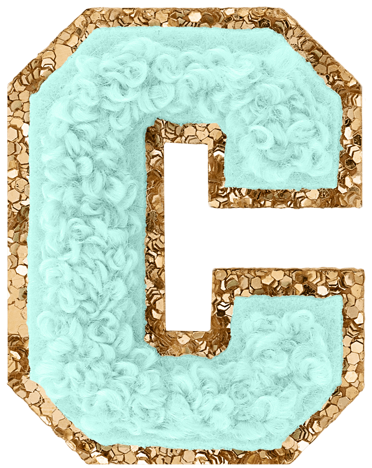 Cotton Candy Mini Glitter Varsity Letter Patch