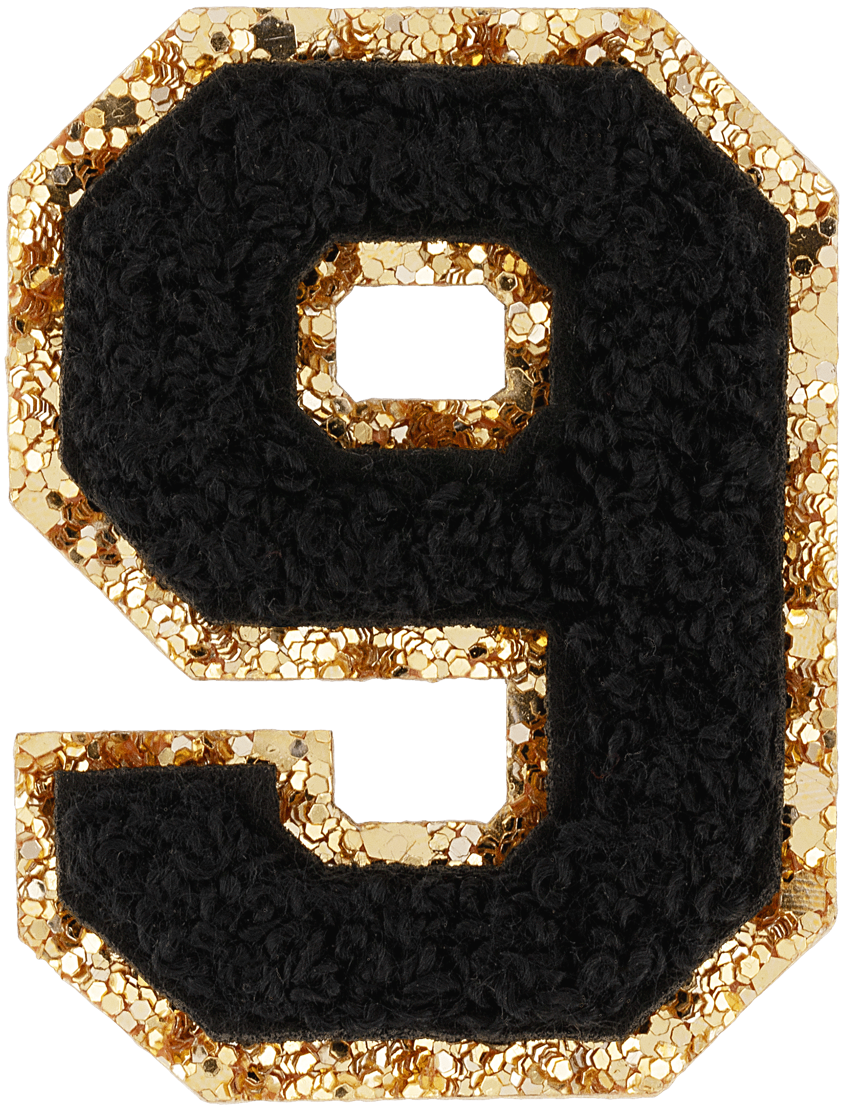 Noir Glitter Varsity Number Patch