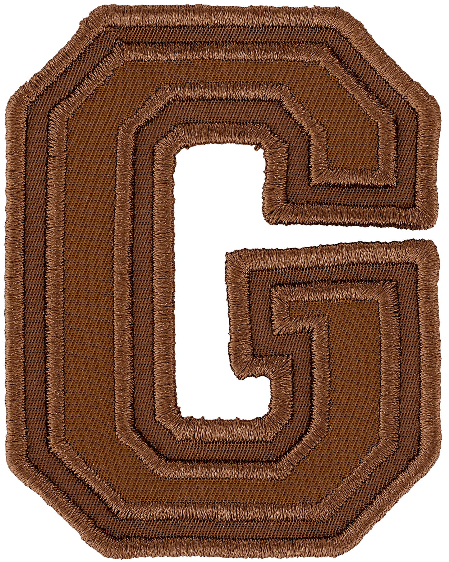 Chocolate Varsity Nylon Letter Patch