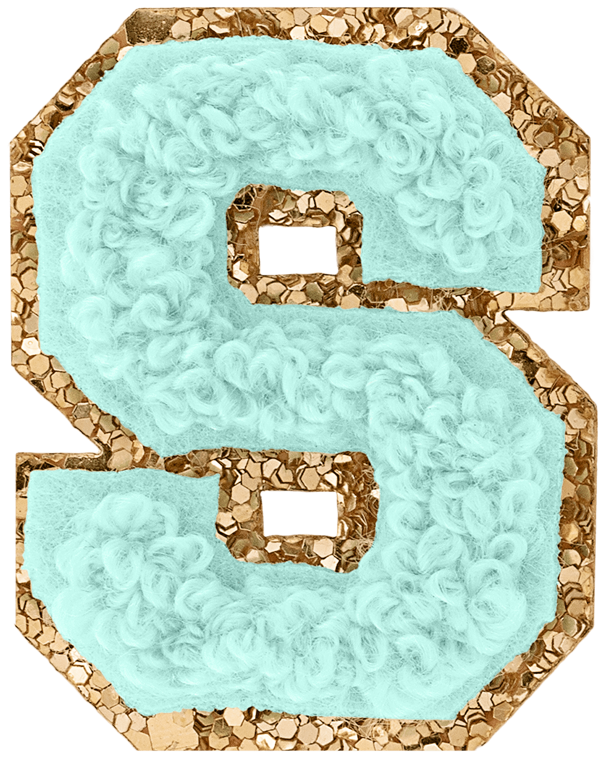 Cotton Candy Mini Glitter Varsity Letter Patch