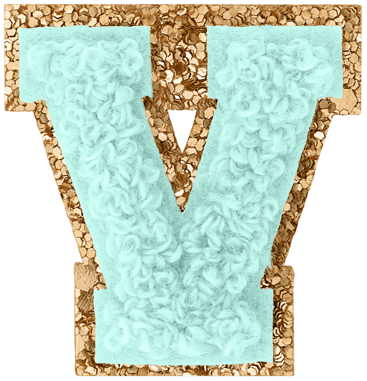 Cotton Candy Mini Glitter Varsity Letter Patch