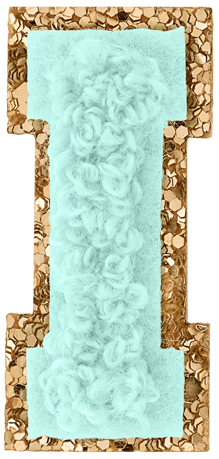 Cotton Candy Mini Glitter Varsity Letter Patch