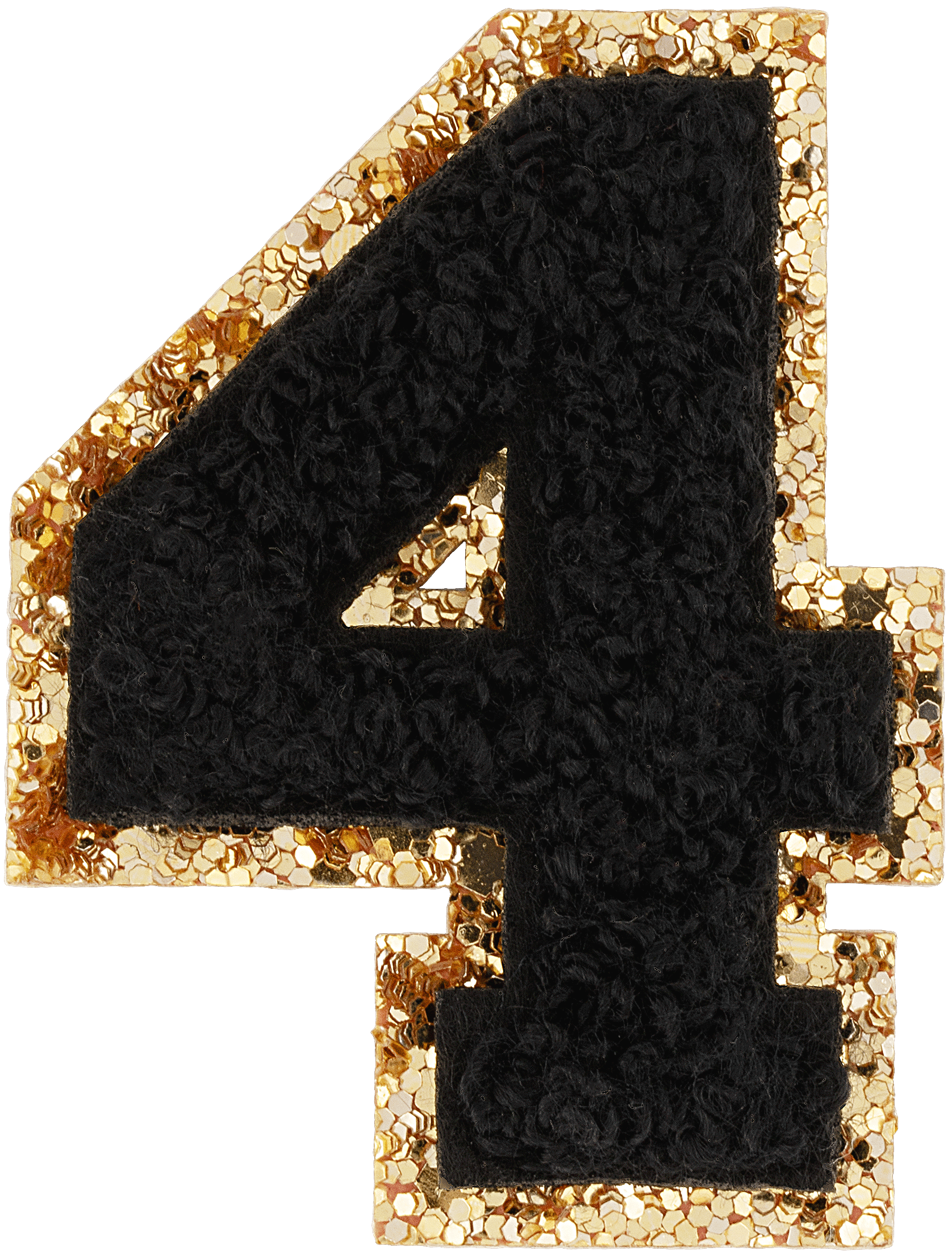 Noir Glitter Varsity Number Patch