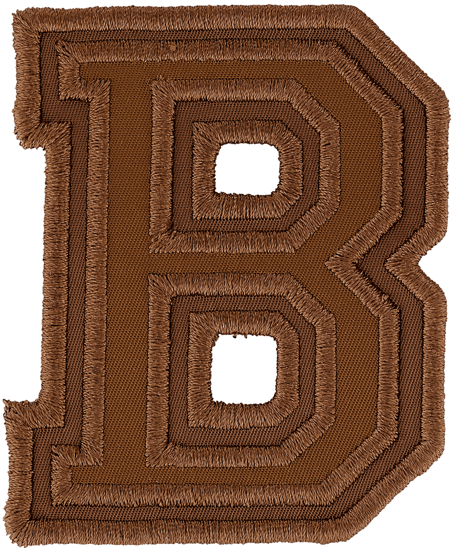 Chocolate Varsity Nylon Letter Patch