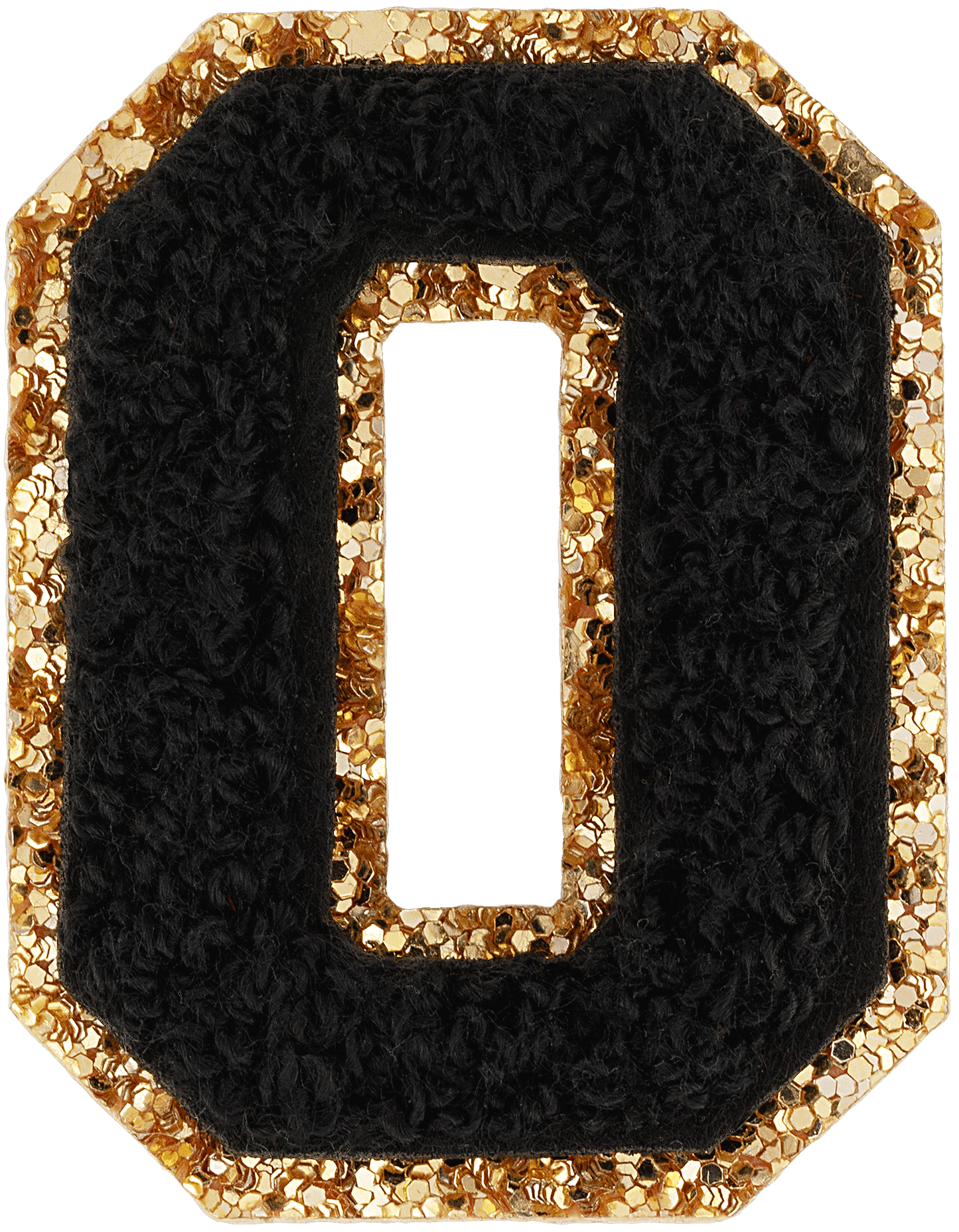 Noir Glitter Varsity Number Patch