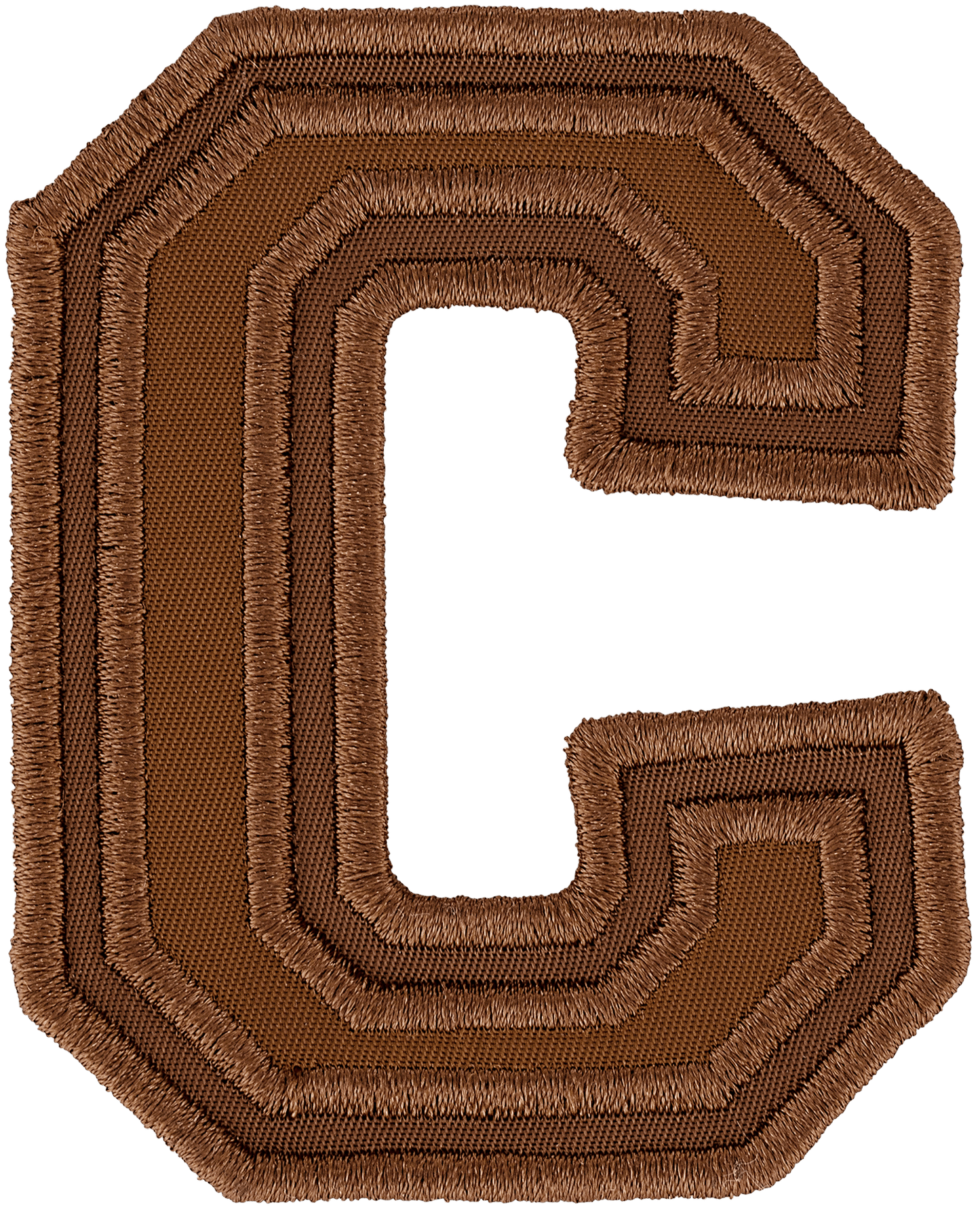 Chocolate Varsity Nylon Letter Patch