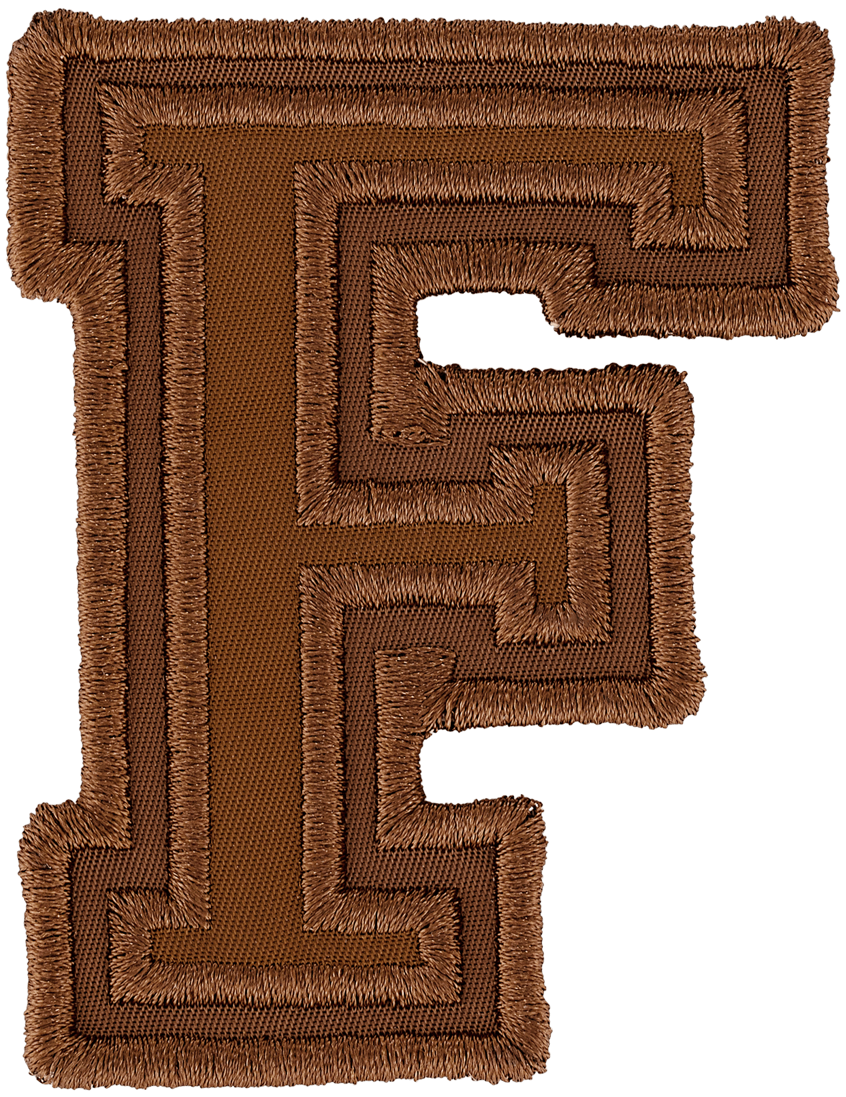 Chocolate Varsity Nylon Letter Patch