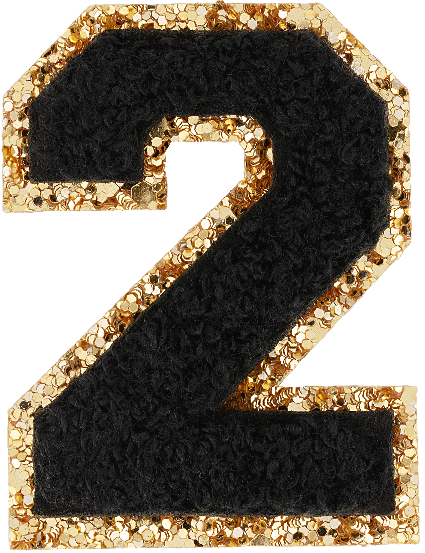 Noir Glitter Varsity Number Patch