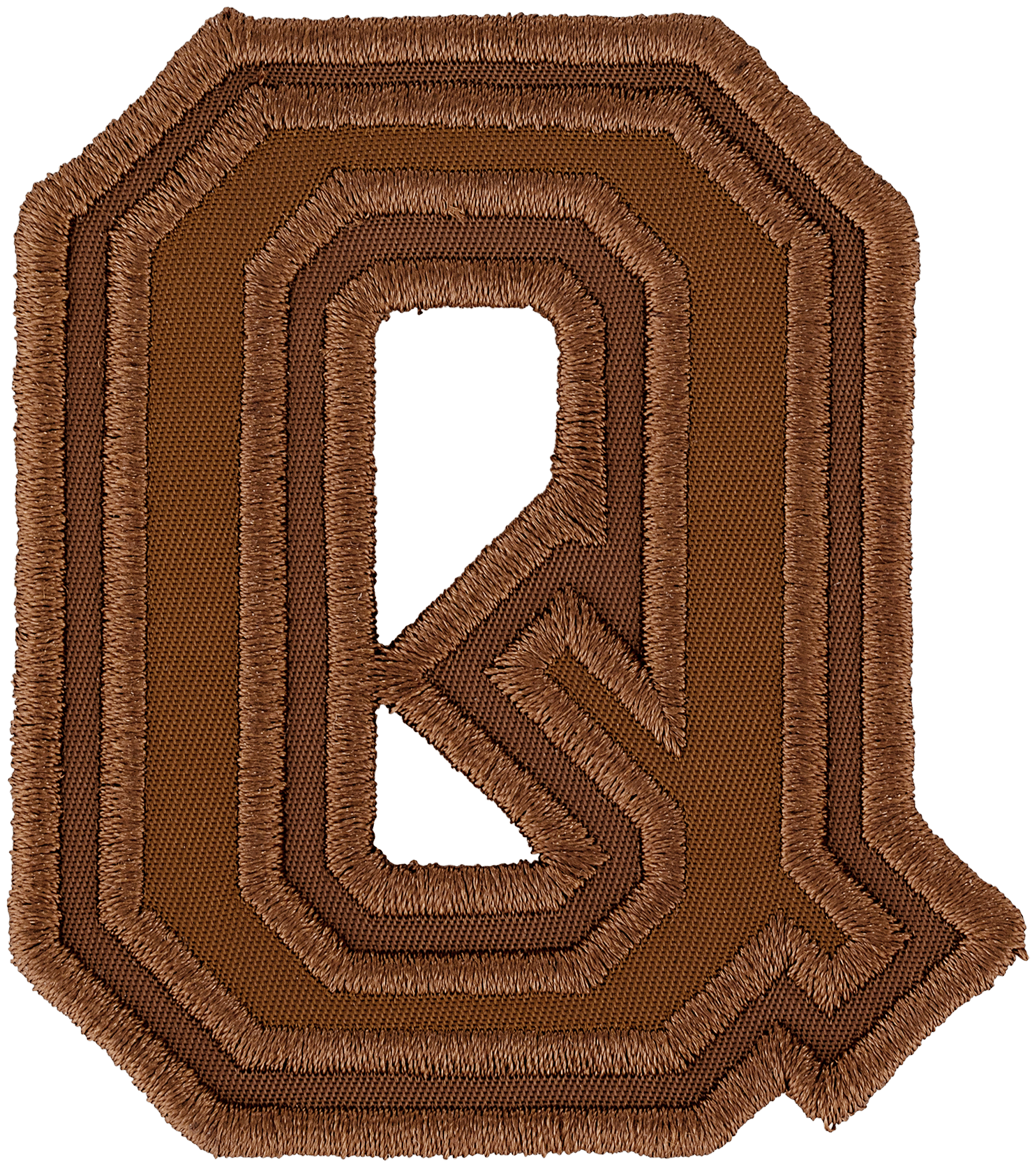 Chocolate Varsity Nylon Letter Patch