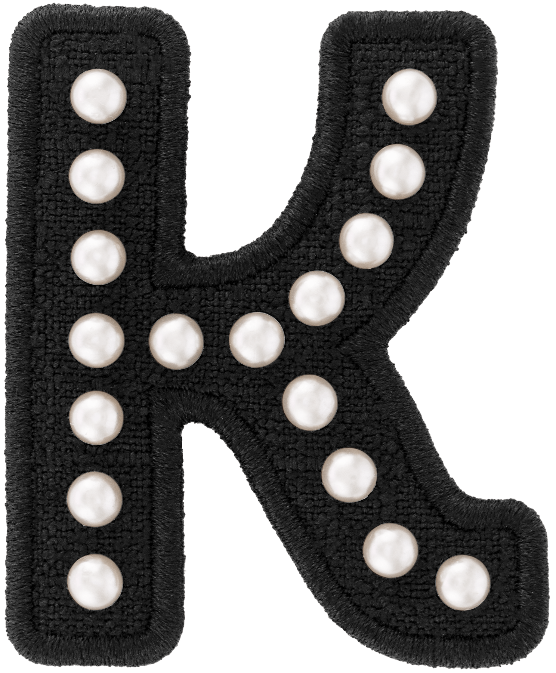 Black Pearl Letter Patch