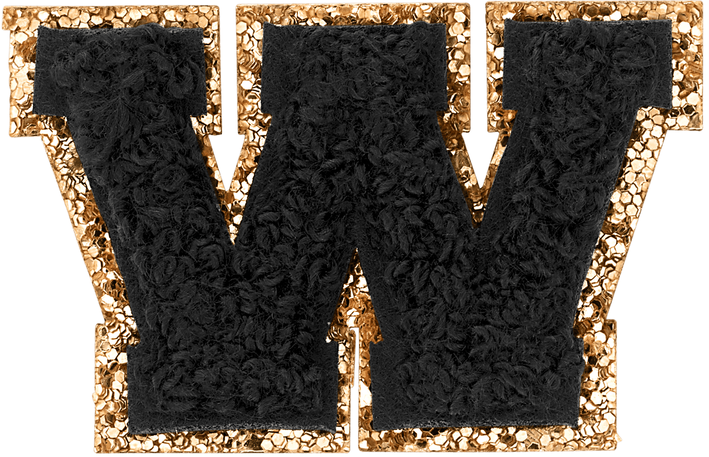 Noir Mini Glitter Varsity Letter Patch