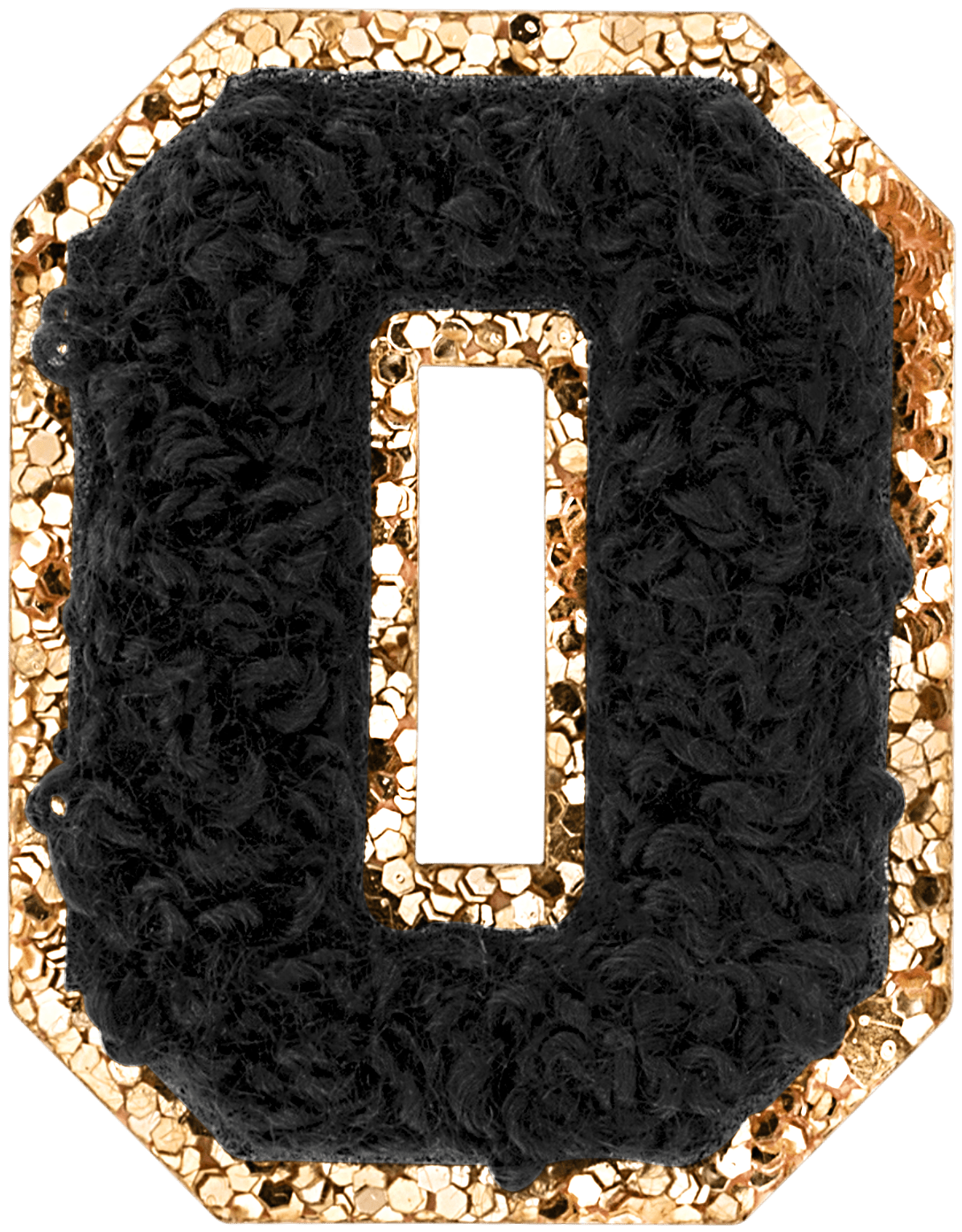 Noir Mini Glitter Varsity Letter Patch