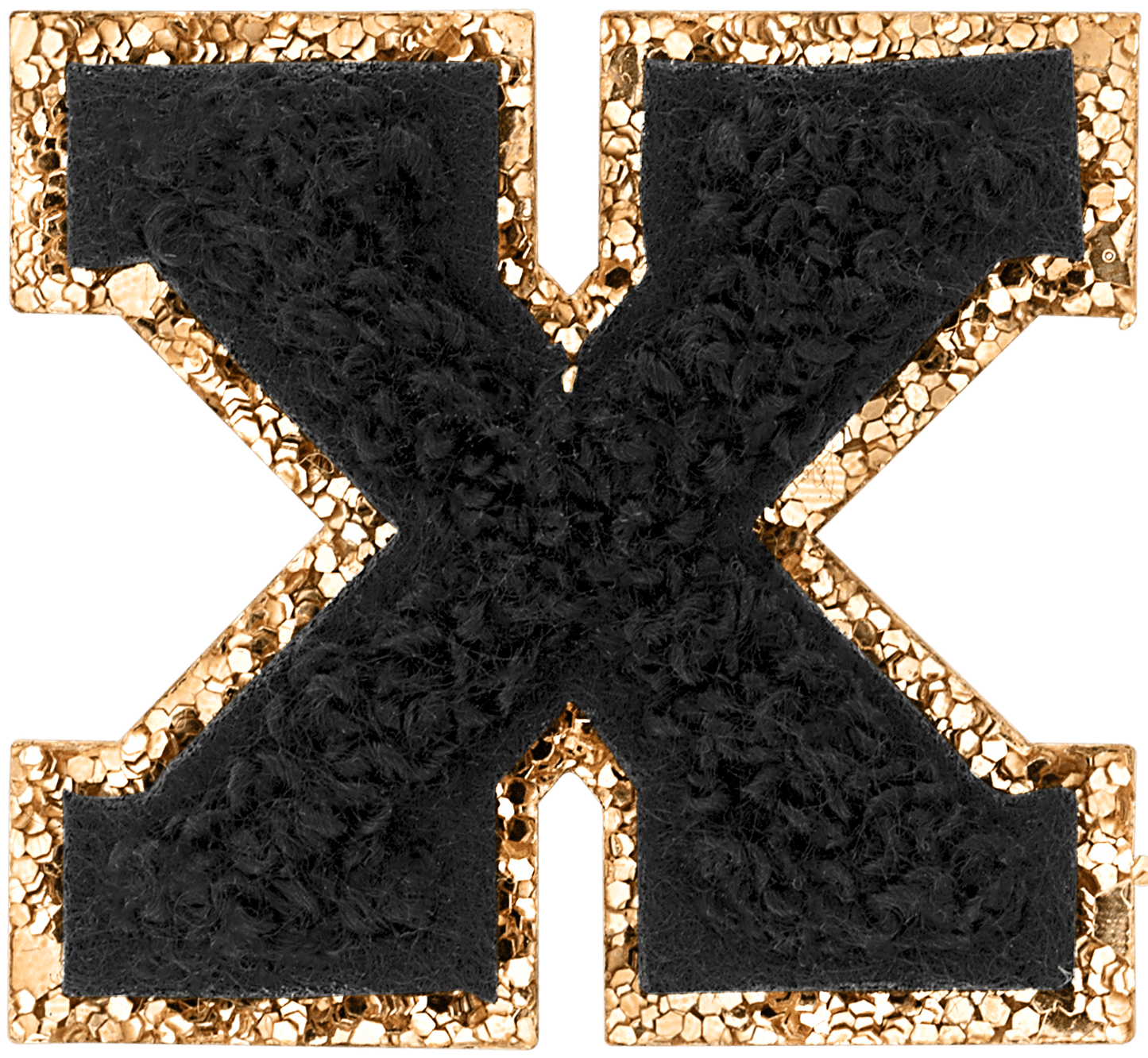 Noir Mini Glitter Varsity Letter Patch