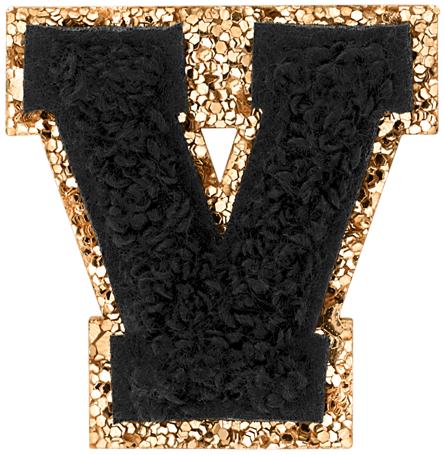 Noir Mini Glitter Varsity Letter Patch