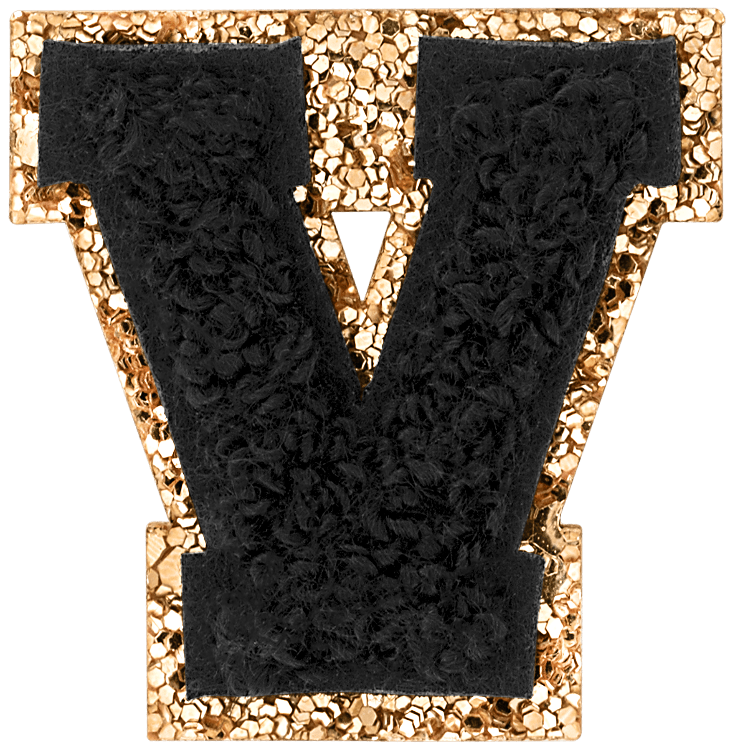 Noir Mini Glitter Varsity Letter Patch