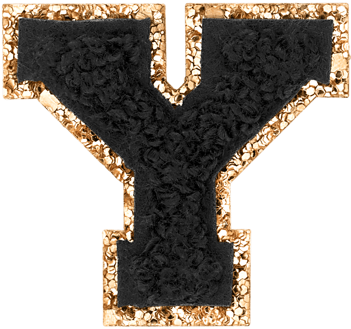 Noir Mini Glitter Varsity Letter Patch